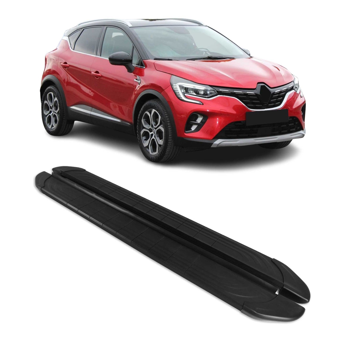 Seitenschweller Trittbretter für Renault Captur 2020-2025 Schwarz Aluminium 2x OMAC DE