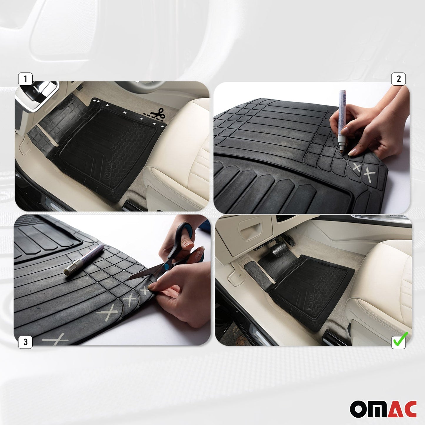 2024-2025 Skoda Elroq Fußmatten Gummimatten 3D Matte Gummi TPE Schwarz 4tlg OMAC DE