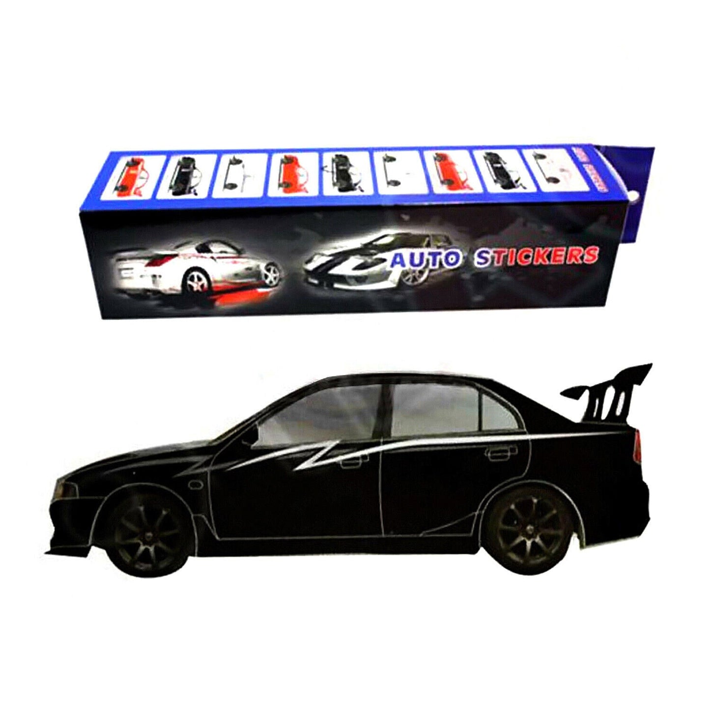 Seitenstreifen Dekorstreifen Seiten Dekor Sticker Tuning Racing Schwarz Weiß OMAC DE