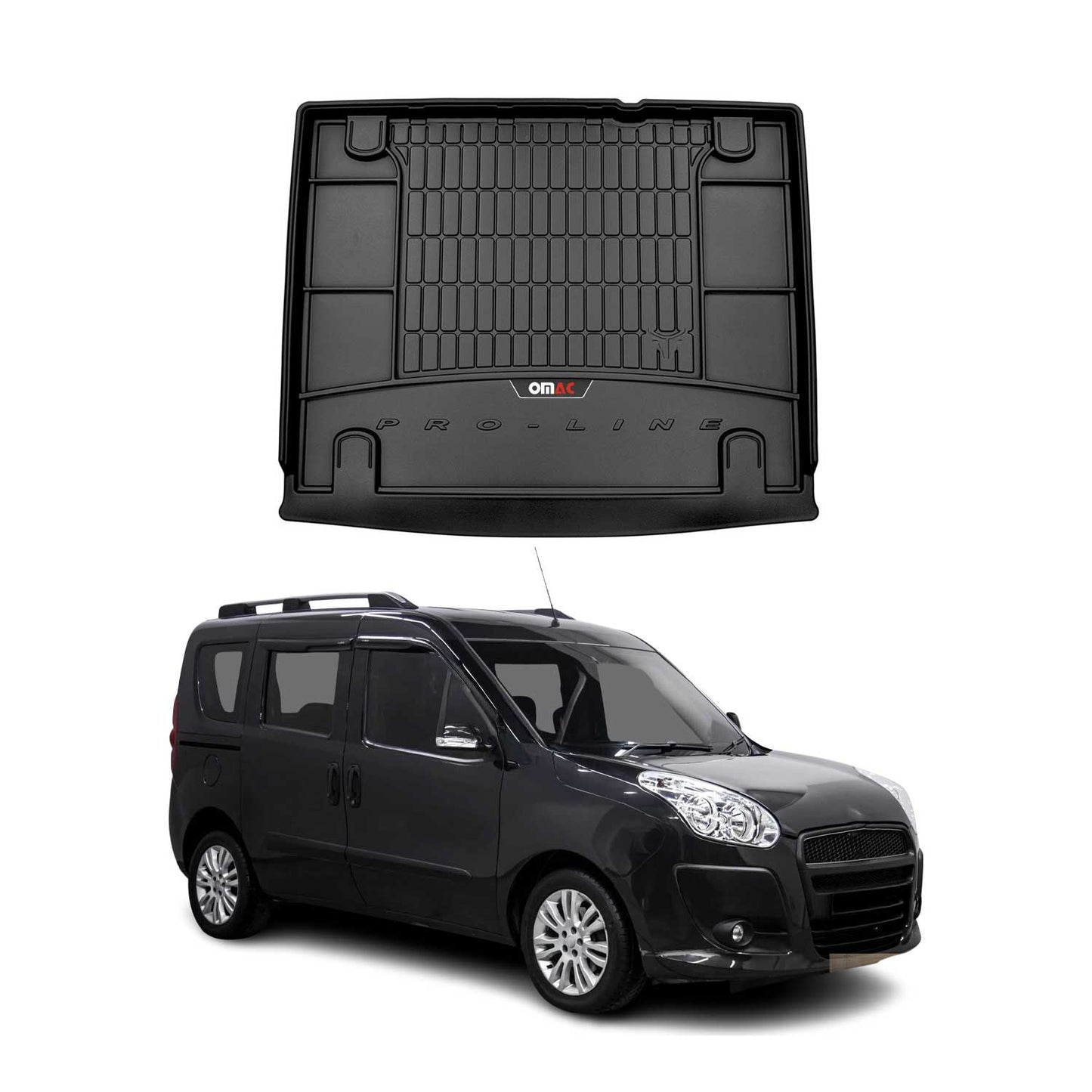 OMAC Gummi Kofferraumwanne für Fiat Doblo 2010-2021 TPE Laderaumwanne Schwarz OMAC DE