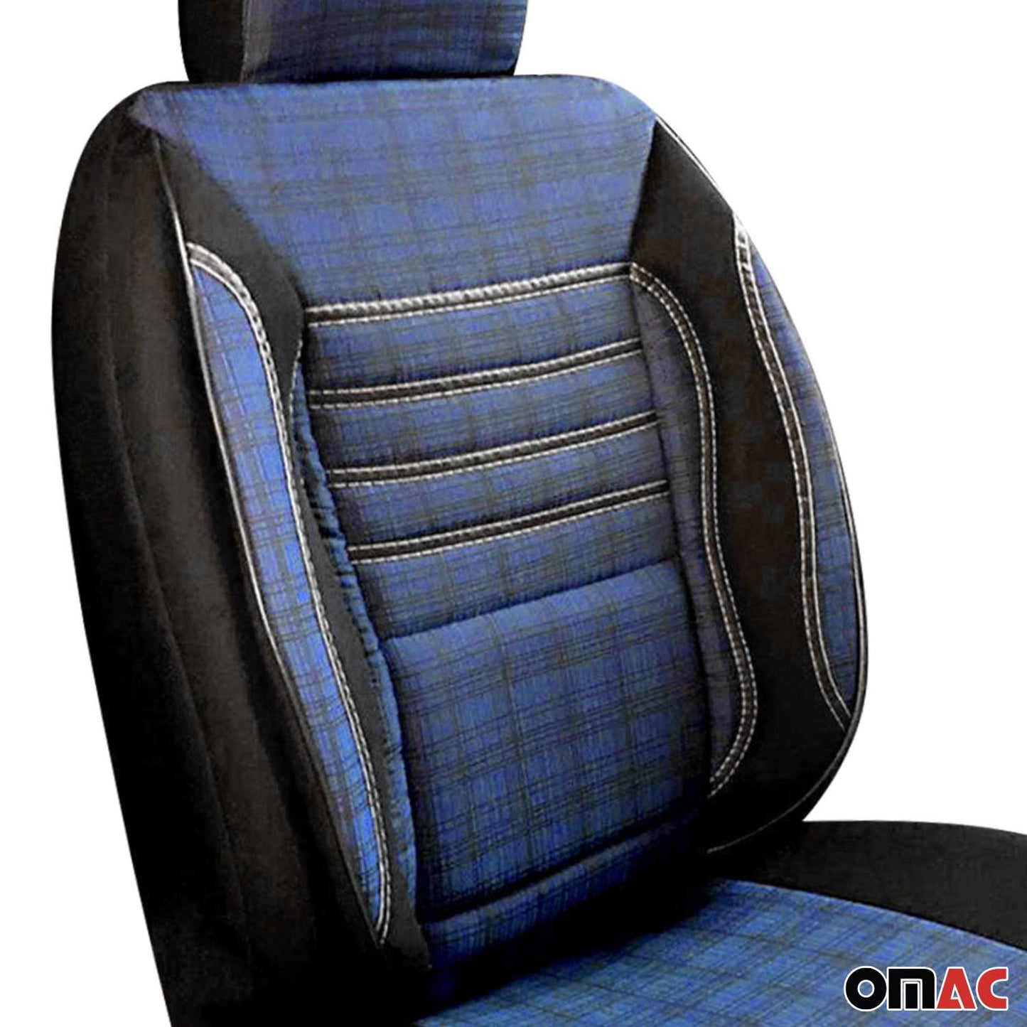 Schonbezüge Sitzschoner Sitzbezüge für VW Crafter 2006-2025 Schwarz Blau 1 Sitz OMAC DE