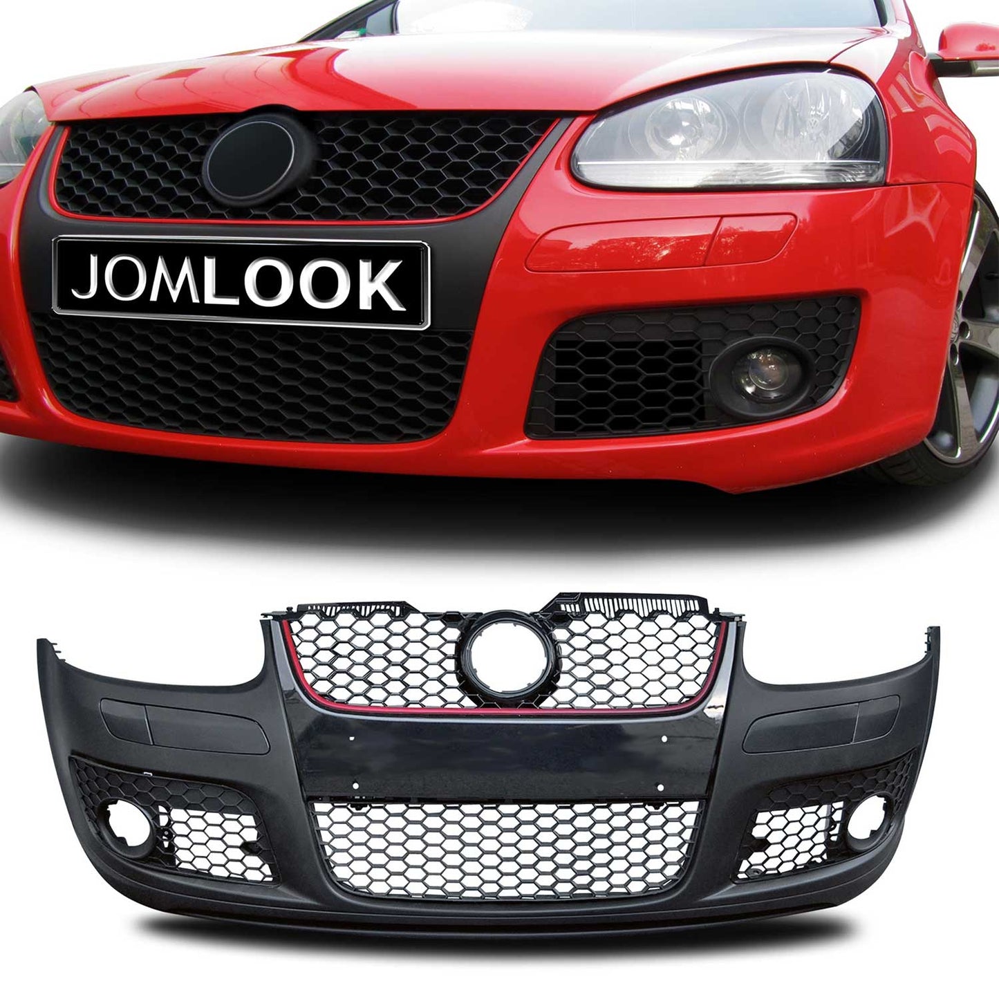JOM Stoßstange für vorne Kühlergrill VW Golf MK5 2003-2008 Schwarz OMAC DE