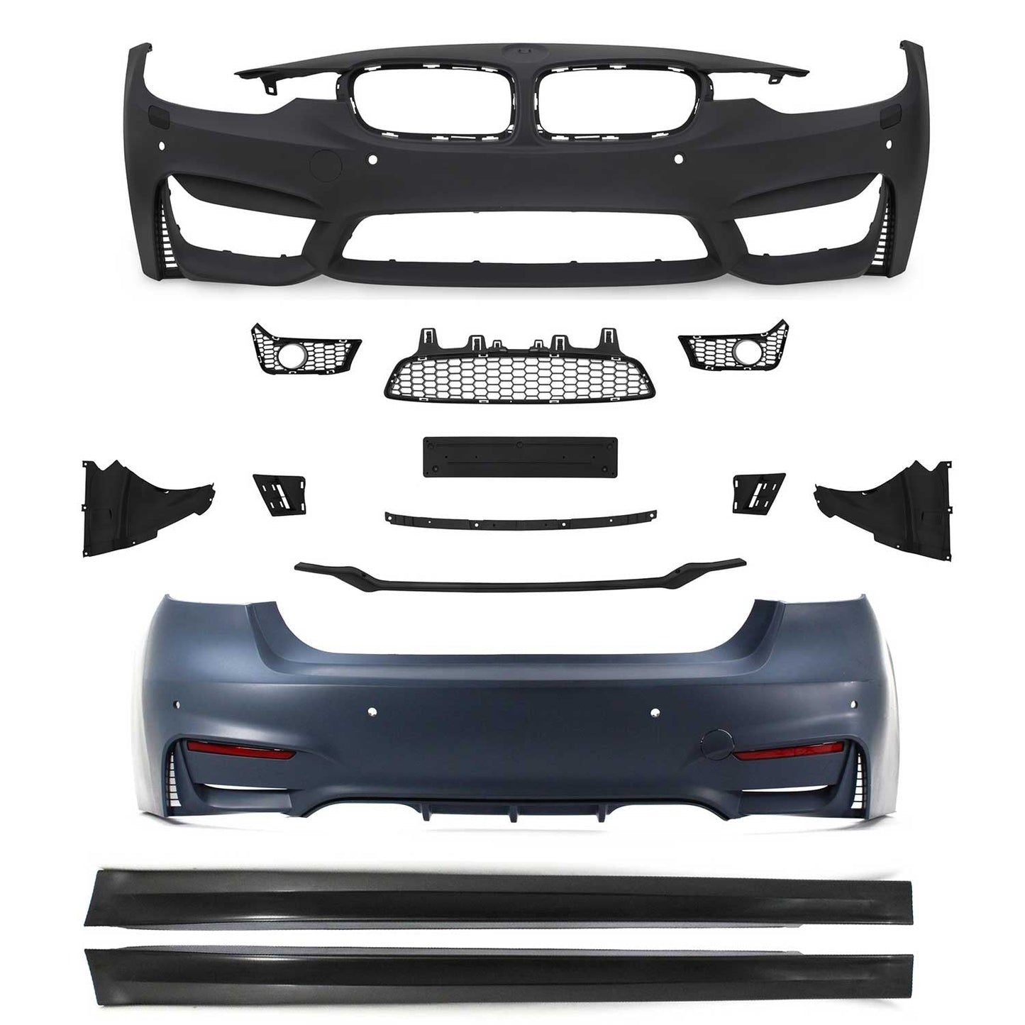 JOM Stoßstangen Kit & Seitenschweller für BMW F30 inkl. LCI 2011-2019 Schwarz OMAC DE