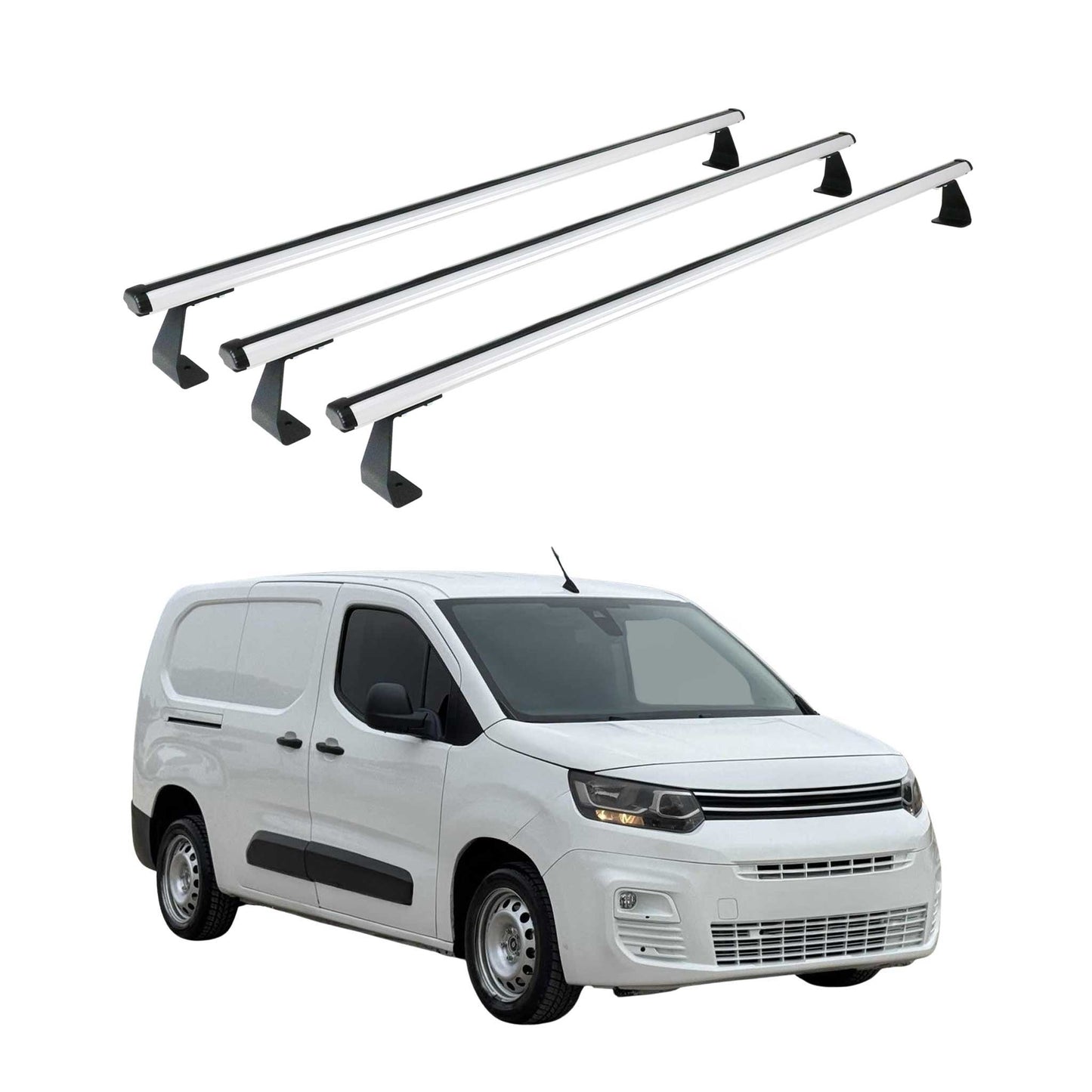 Dachträger Grundtäger für Citroen Berlingo 2018-2025 75kg Aluminium Silber 3 tlg OMAC DE