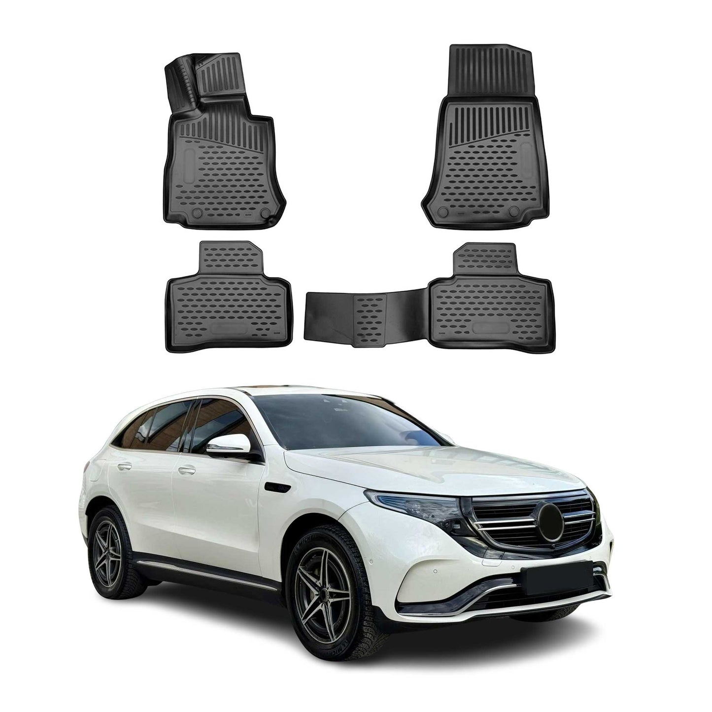 OMAC Fußmatten Gummimatten für Mercedes EQC N293 2019-2023 Automatten Schwarz 4x OMAC DE