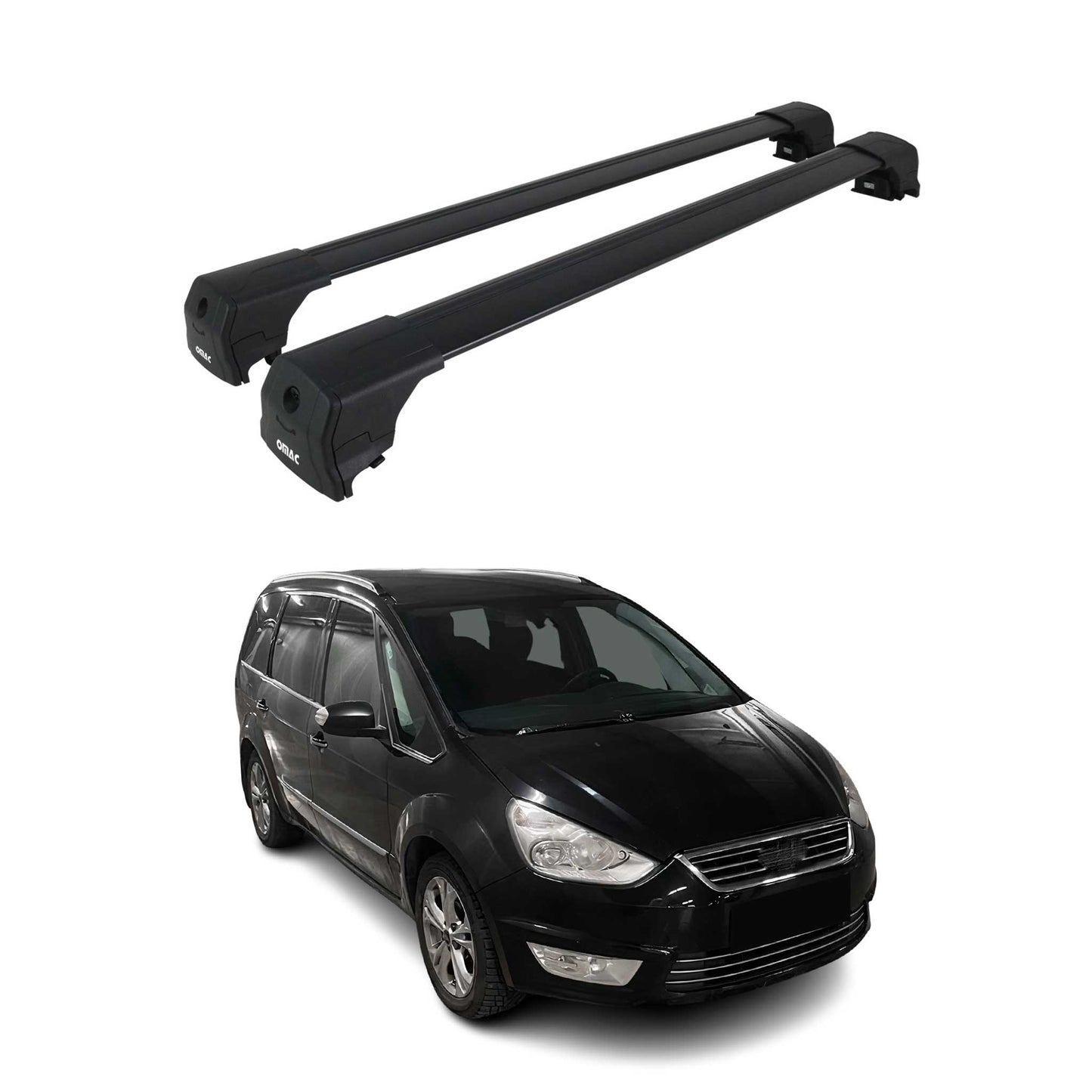 2006-2015 Ford Galaxy Dachträger Grundträger Schwarz Alu 2 tlg