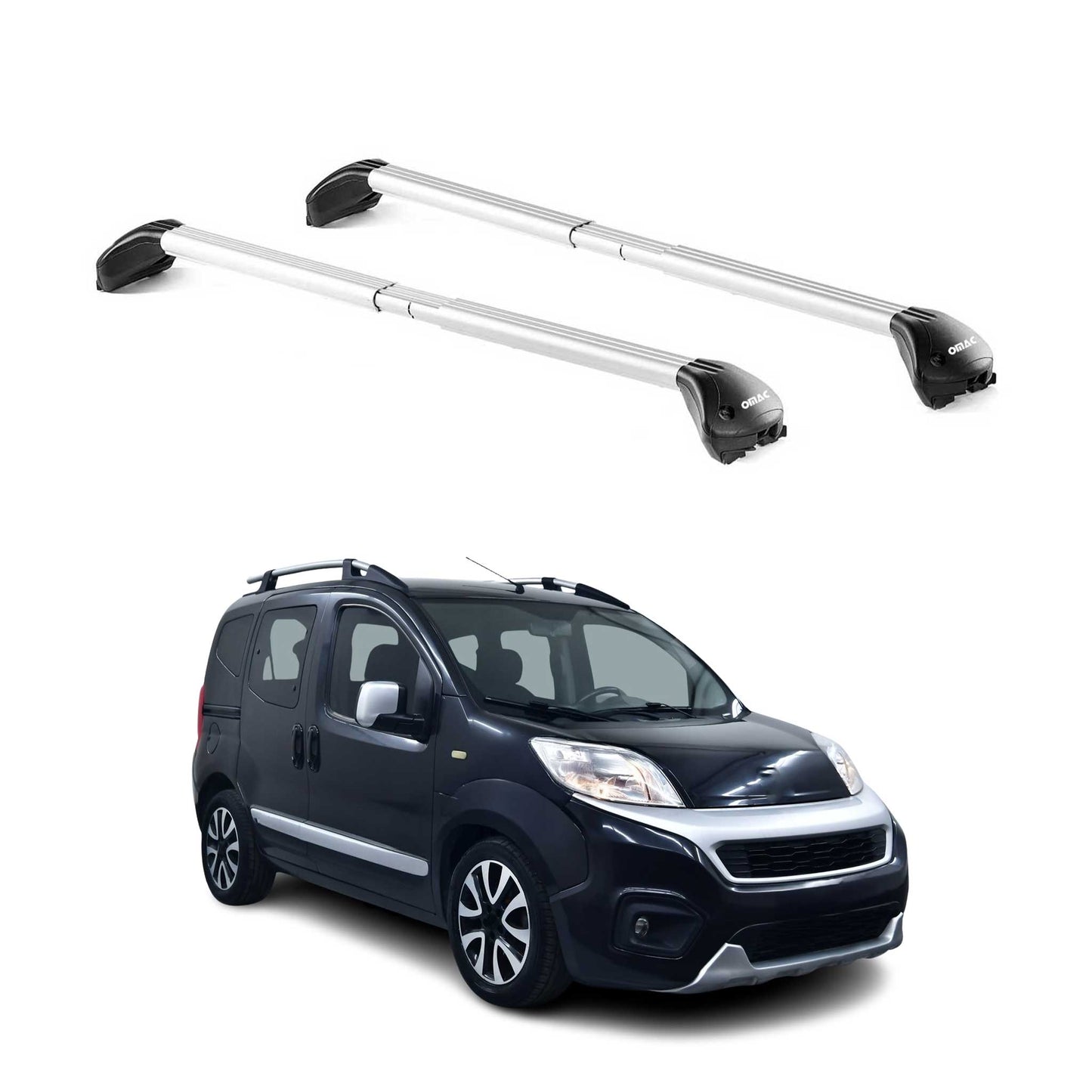 Dachträger Grundtäger für Fiat Fiorino 2007-2016 100kg Alu Silber 2 tlg ABE OMAC DE