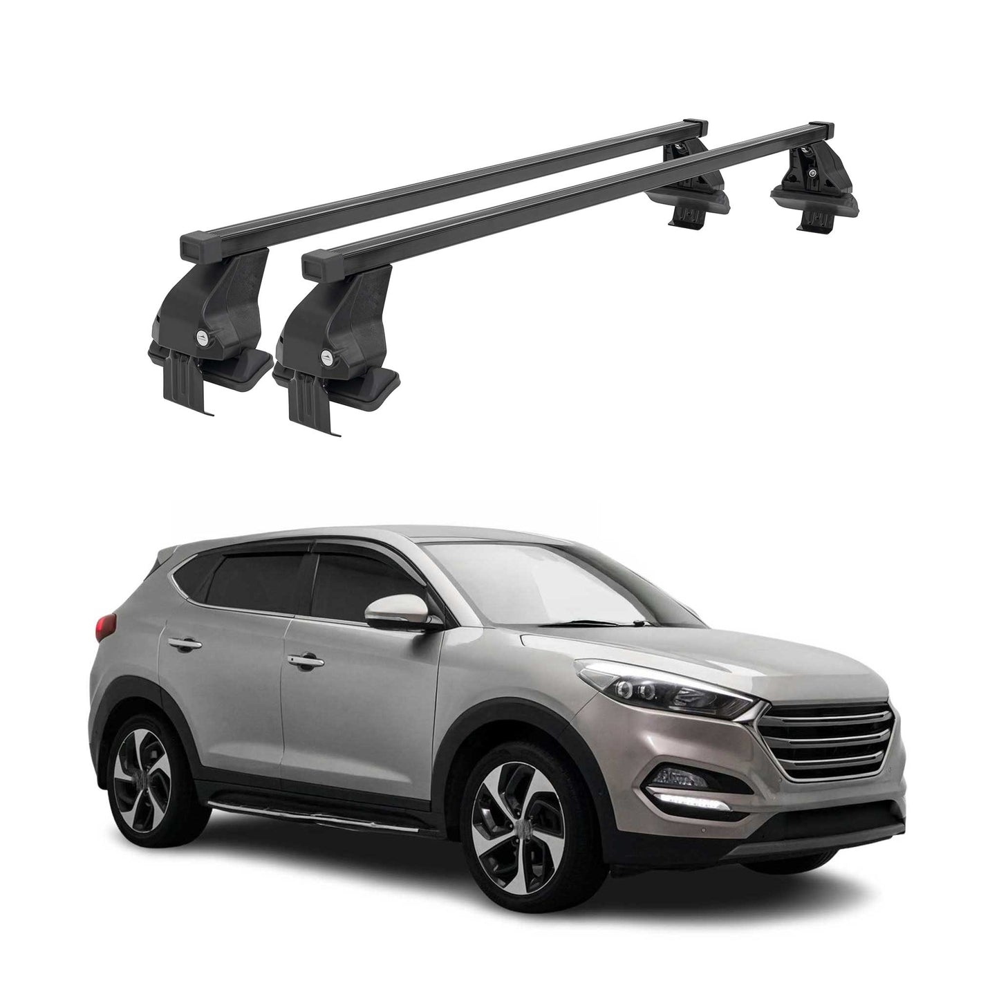 Menabo Dachträger Grundtäger für Hyundai Tucson mk3 2015-2020 50kg Stahl Schwarz OMAC DE