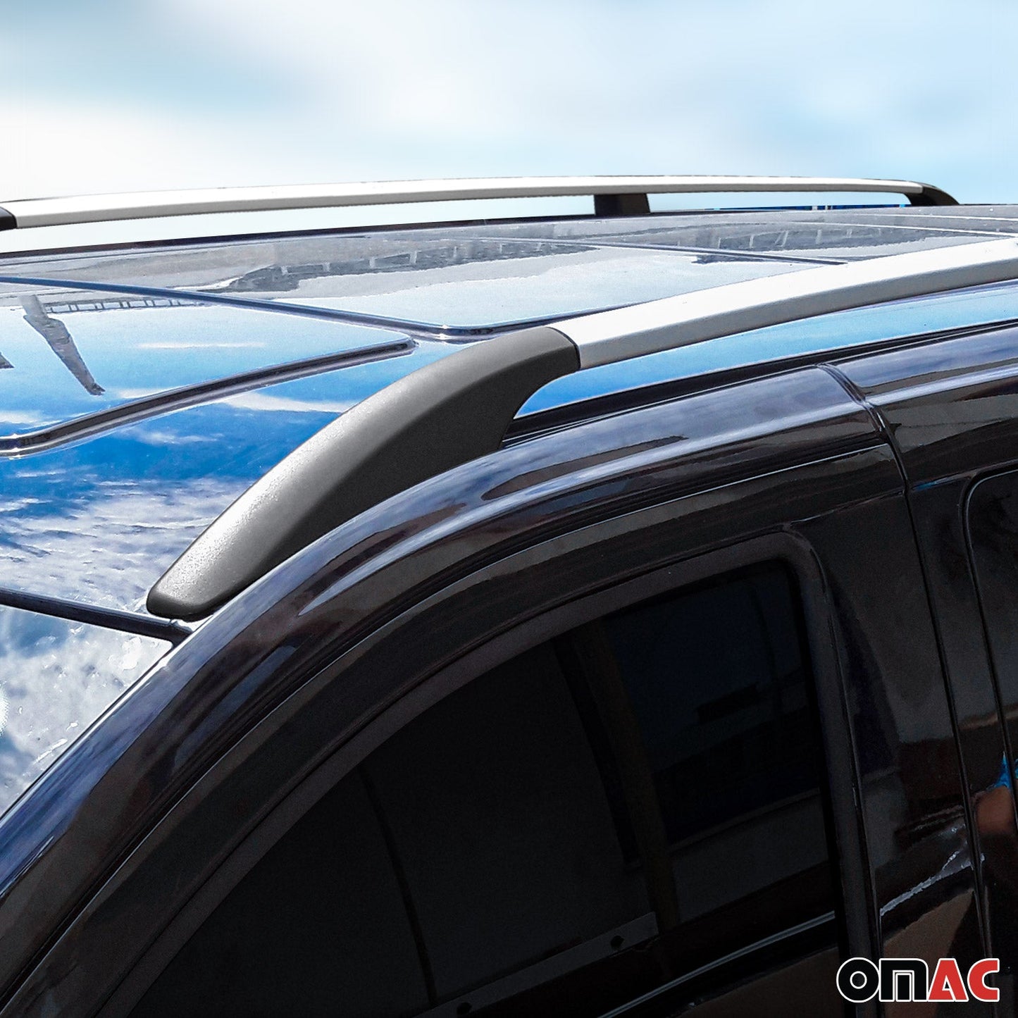 Dachreling Relingträger für VW Amarok 2022-2024 Double Cab Alu Silber 2 tlg OMAC DE