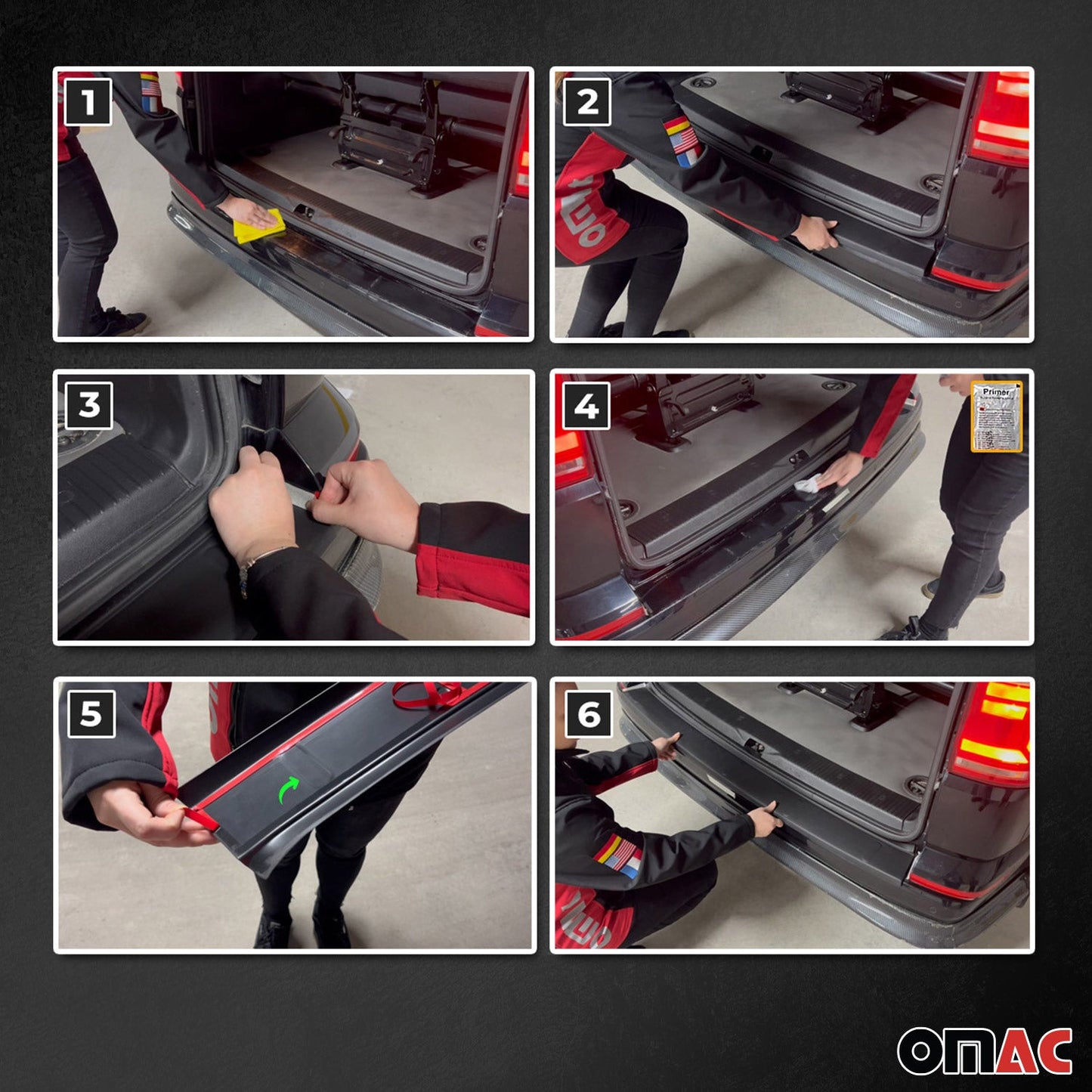 Ladekantenschutz Stoßstange für VW T5 Transporter alle 2003-2015 Schwarz ABS OMAC DE