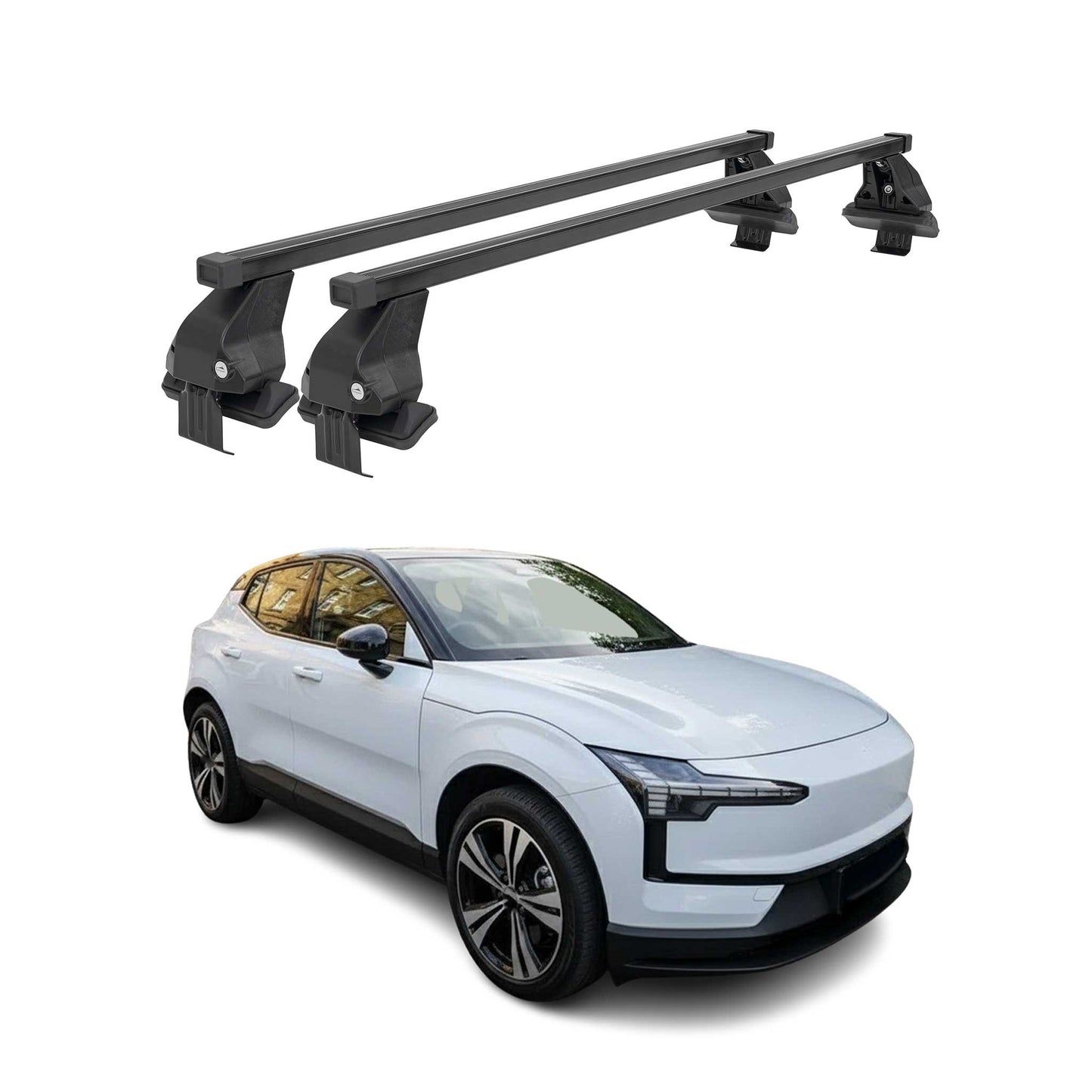 Menabo Dachträger Grundträger für Volvo EX30 2023-2025 Stahl Schwarz 2tlg OMAC DE