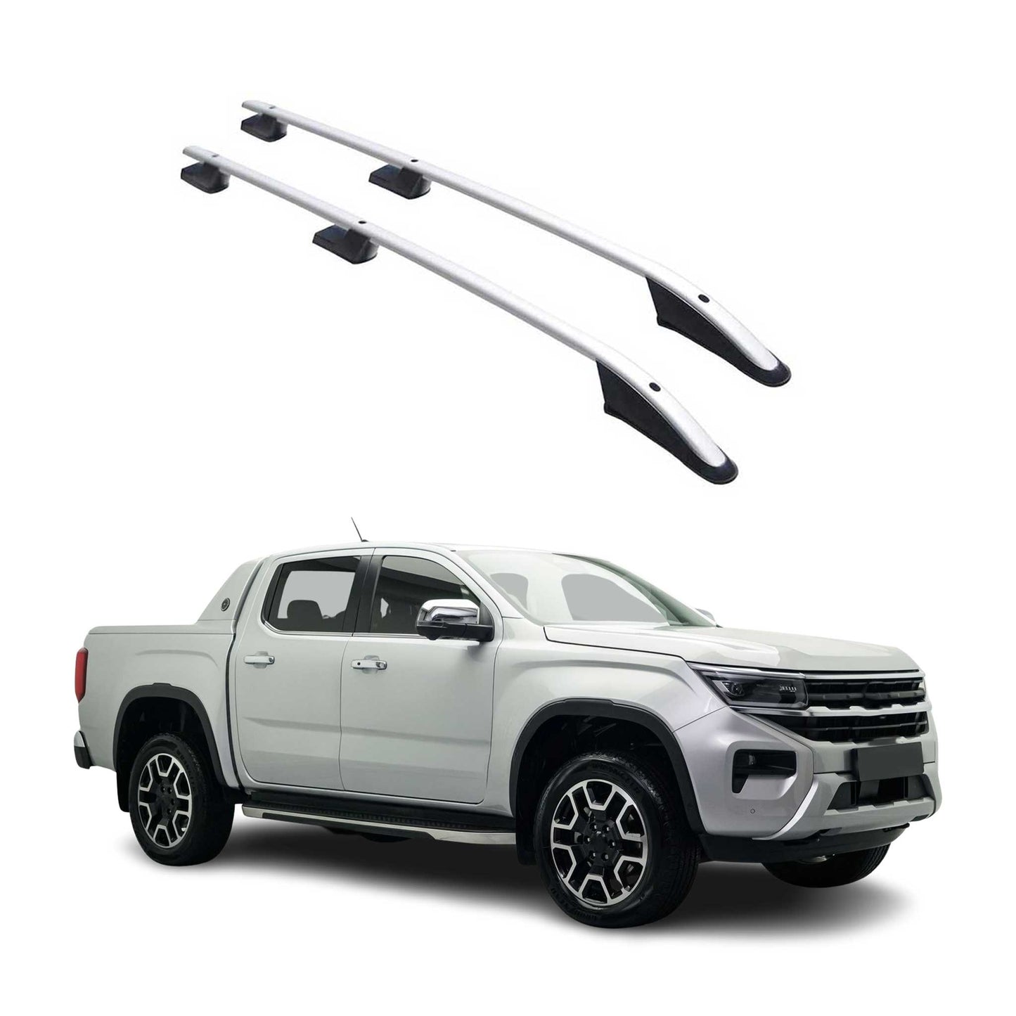 Dachreling Relingträger Aluminium für VW Amarok NF 2022-2025 Alu Silber OMAC DE
