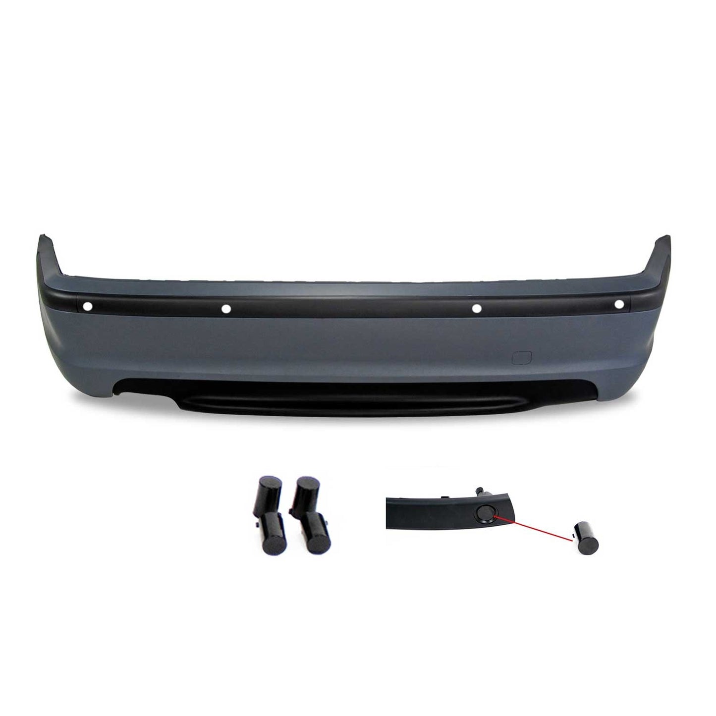 JOM Heckstoßstange für BMW 3er E46 4türer 1998-2005 Schwarz 5tlg OMAC DE
