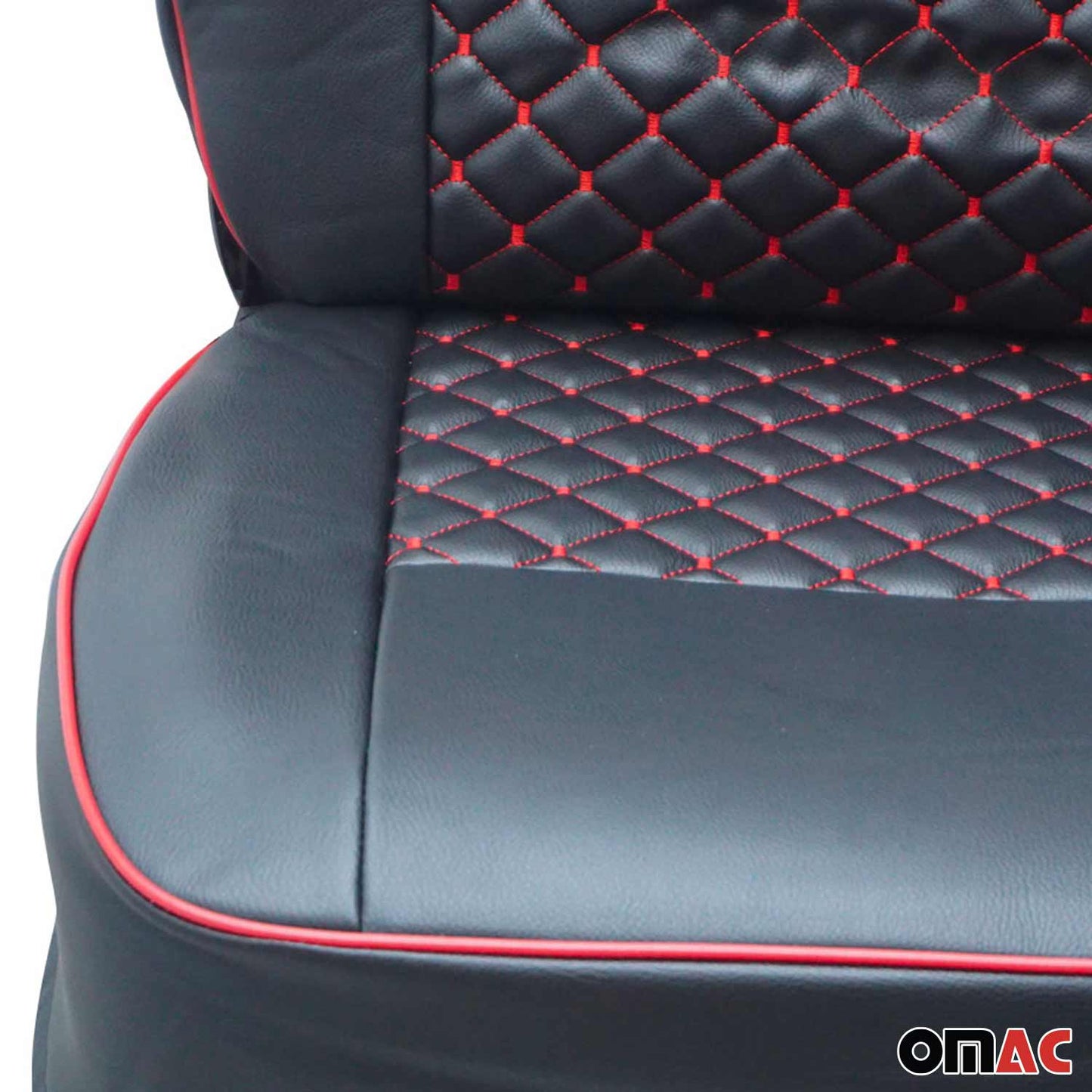 Sitzbezüge Schonbezüge für Mercedes Vito W639 2003-2014 Kunstleder Schwarz Rot OMAC DE