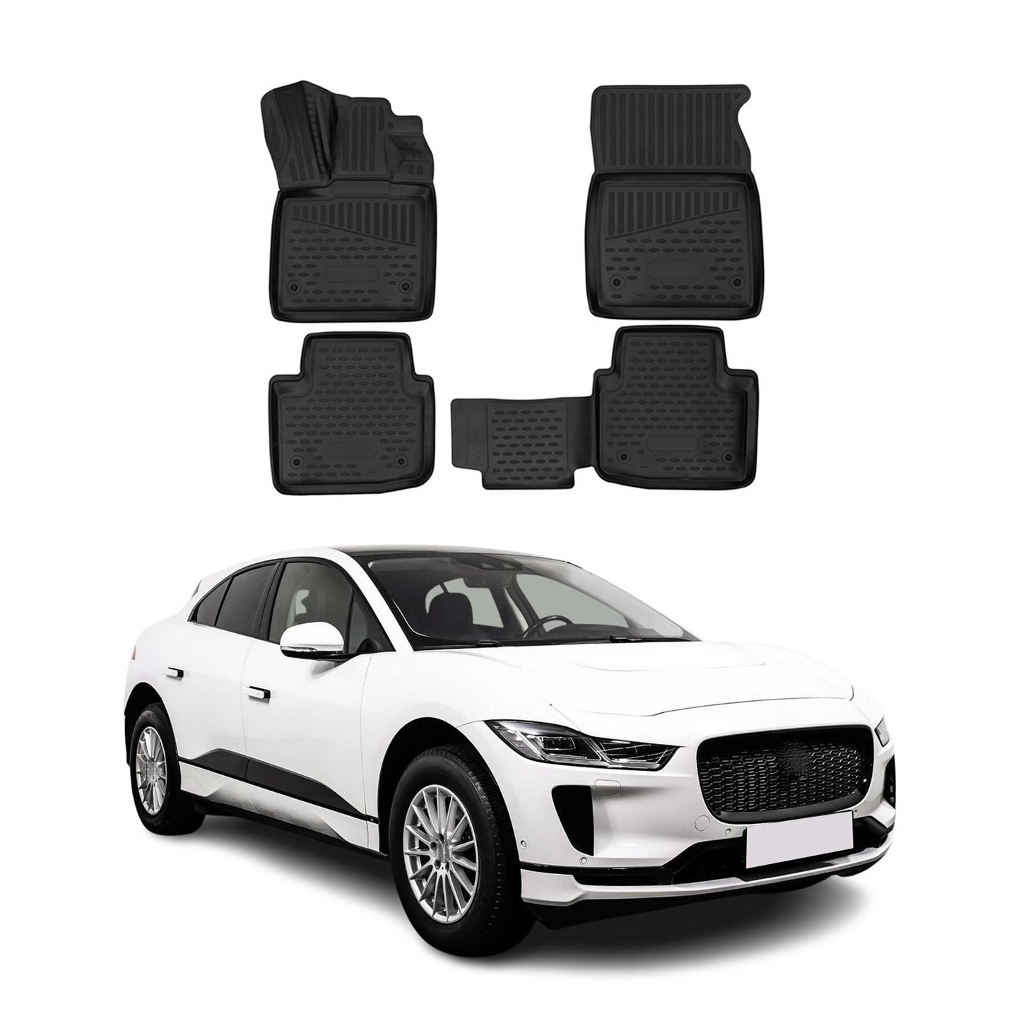 OMAC Fußmatten Gummimatten für Jaguar I-Pace 2018-2025 Automatten Schwarz 4x OMAC DE