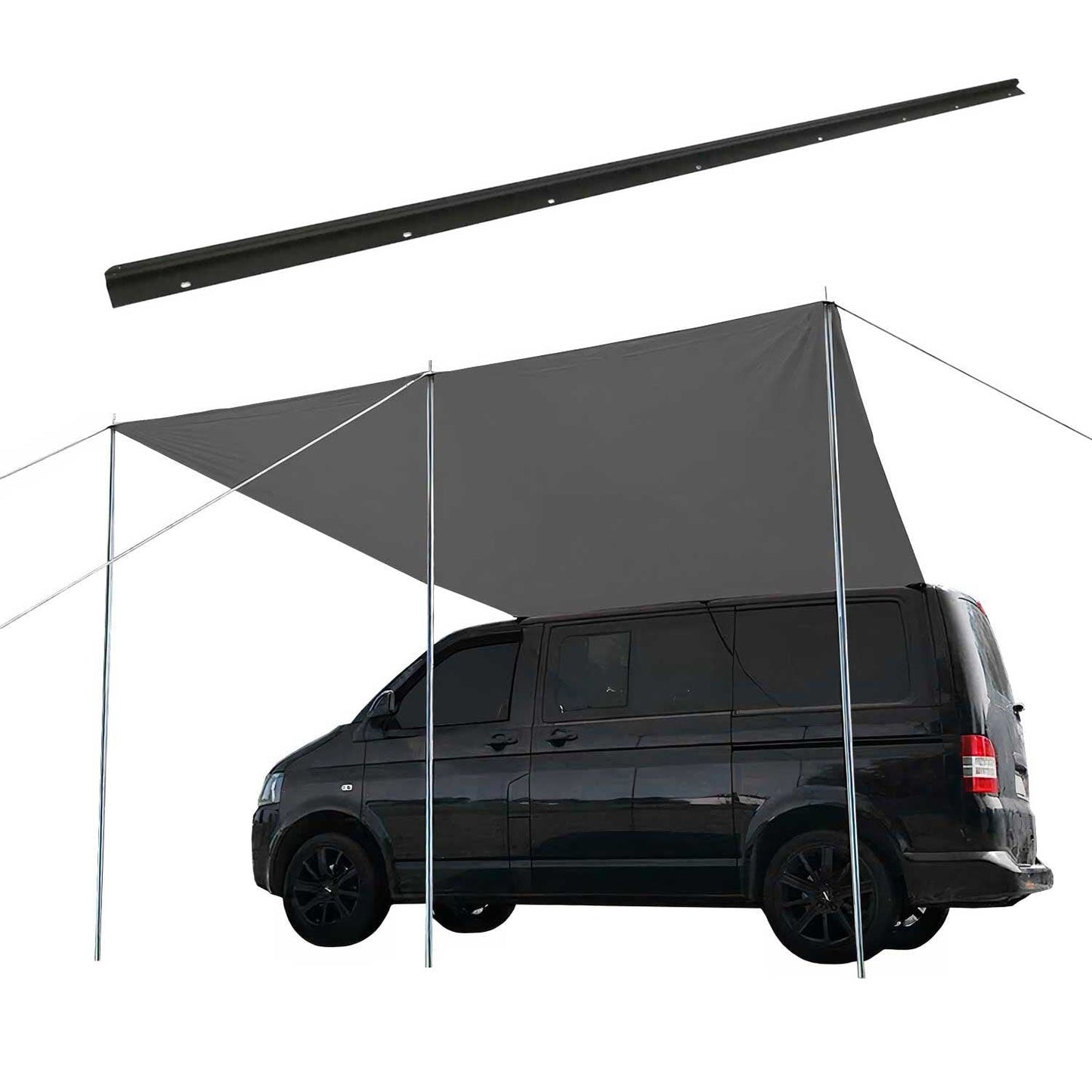 Sonnensegel Kederschiene Vorzelt Satz für VW T7 Transporter Caravelle L1 Schwarz OMAC DE
