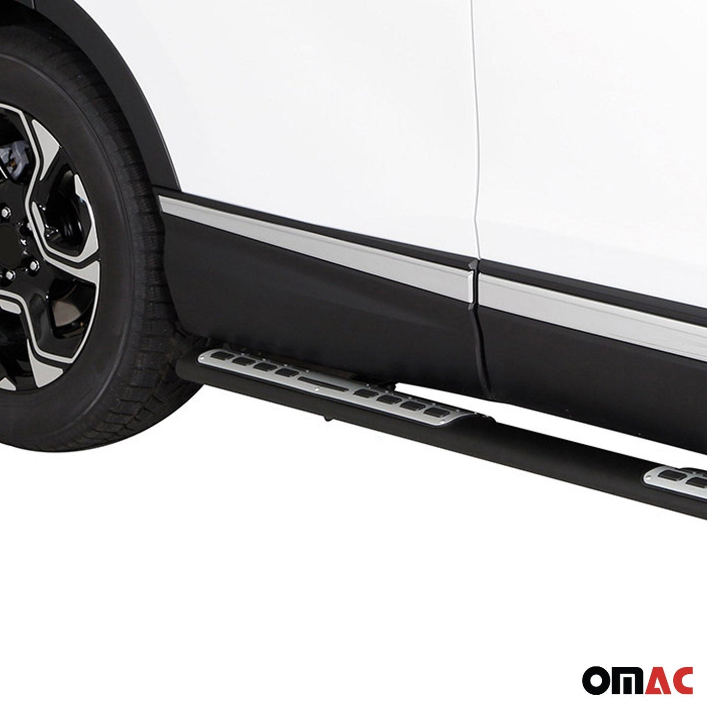 Edelstahl Seitenschweller Schwellerrohre für Honda CR-V 2019-2022 Schwarz OMAC DE
