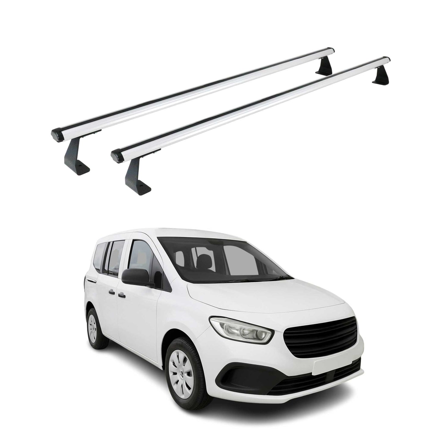 Dachträger Grundtäger für Mercedes Citan W420 2021-2025 75kg Alu Silber 2 tlg OMAC DE