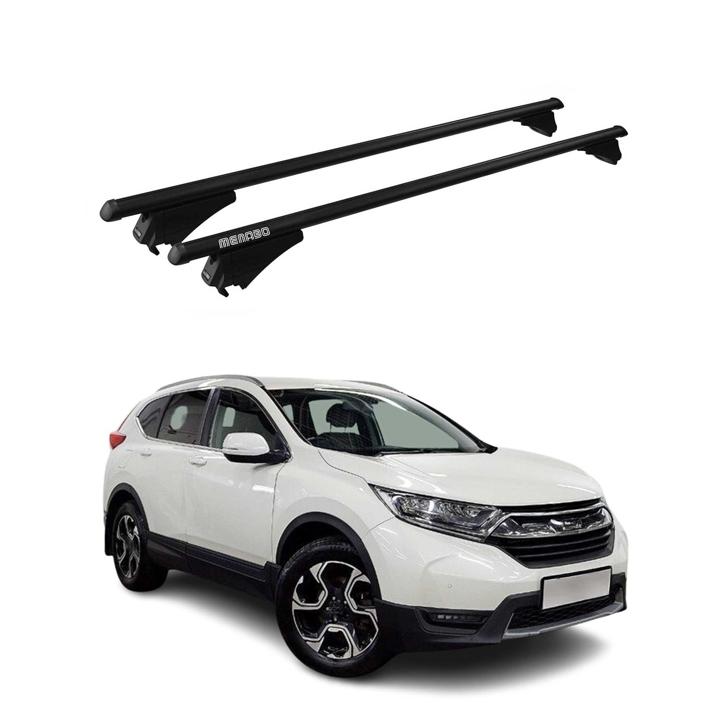 Menabo Dachträger Grundtäger für Honda CR-V mk5 2017-2022 75kg Alu Schwarz 2 tlg OMAC DE