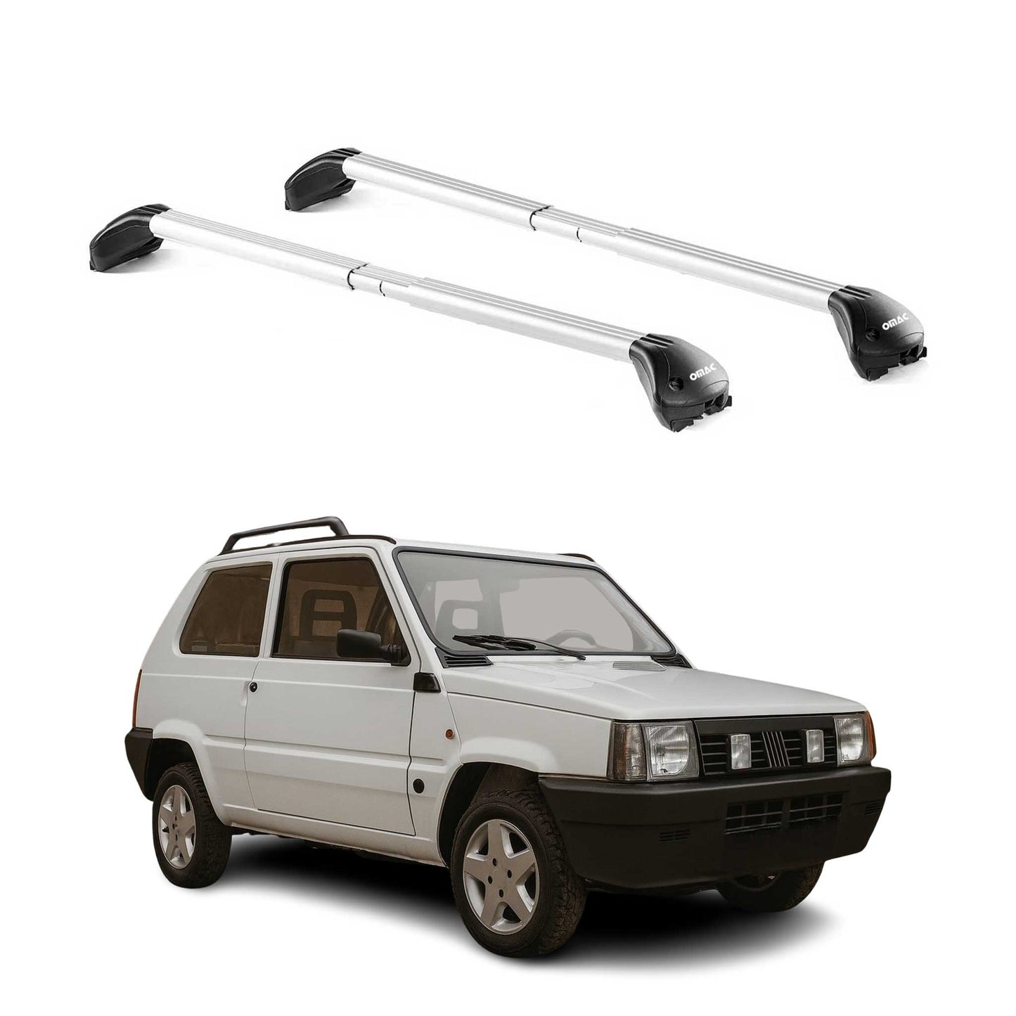 Dachträger Grundtäger für Fiat Panda I 1999-2003 3 tür 100kg Alu Silber 2x ABE OMAC DE