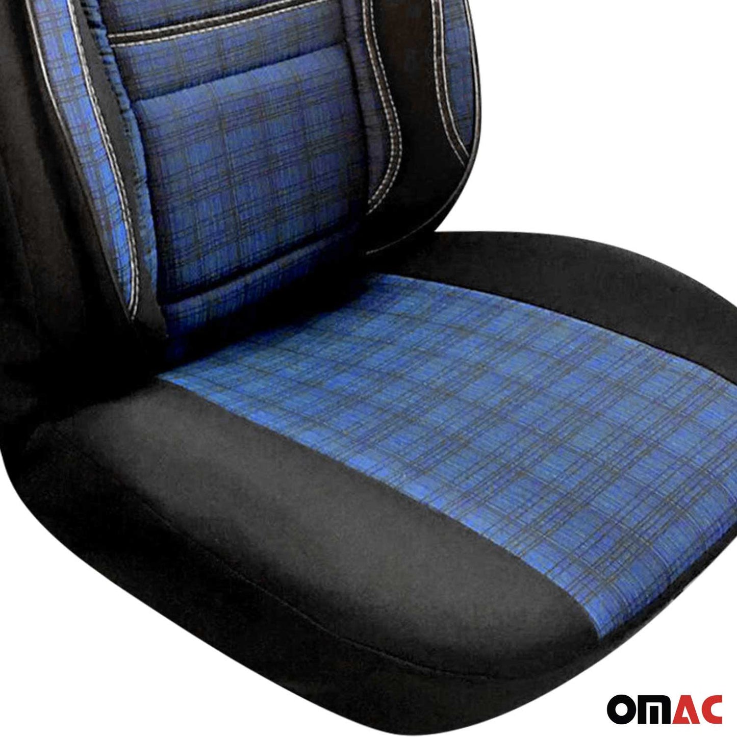 Schonbezüge Sitzbezüge für VW T6 T6.1 Transporter 2015-2025 Schwarz Blau 1 Sitz OMAC DE