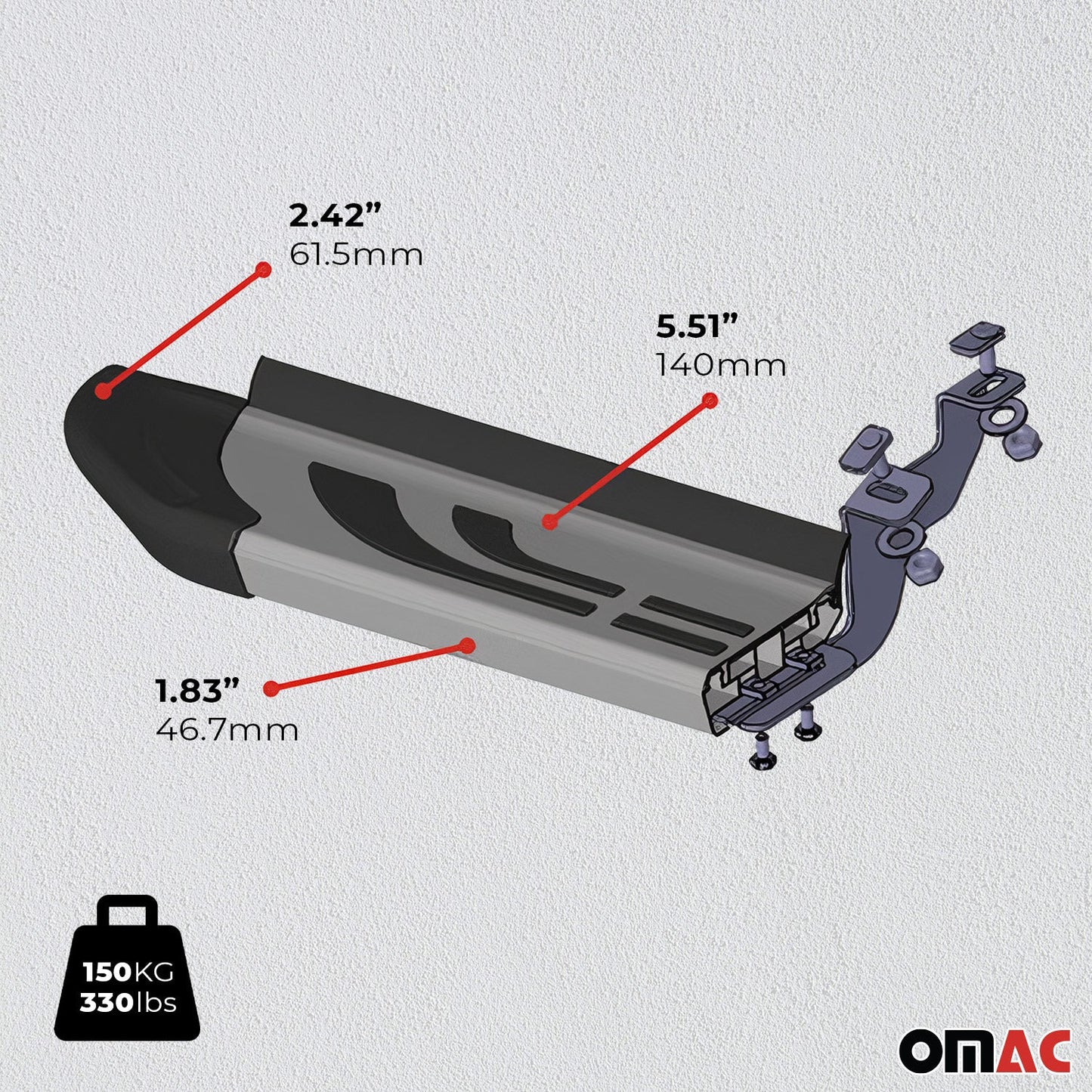 Trittbretter Seitenschweller Seitenbretter für Honda CR-V 2007-2012 Alu Grau OMAC DE