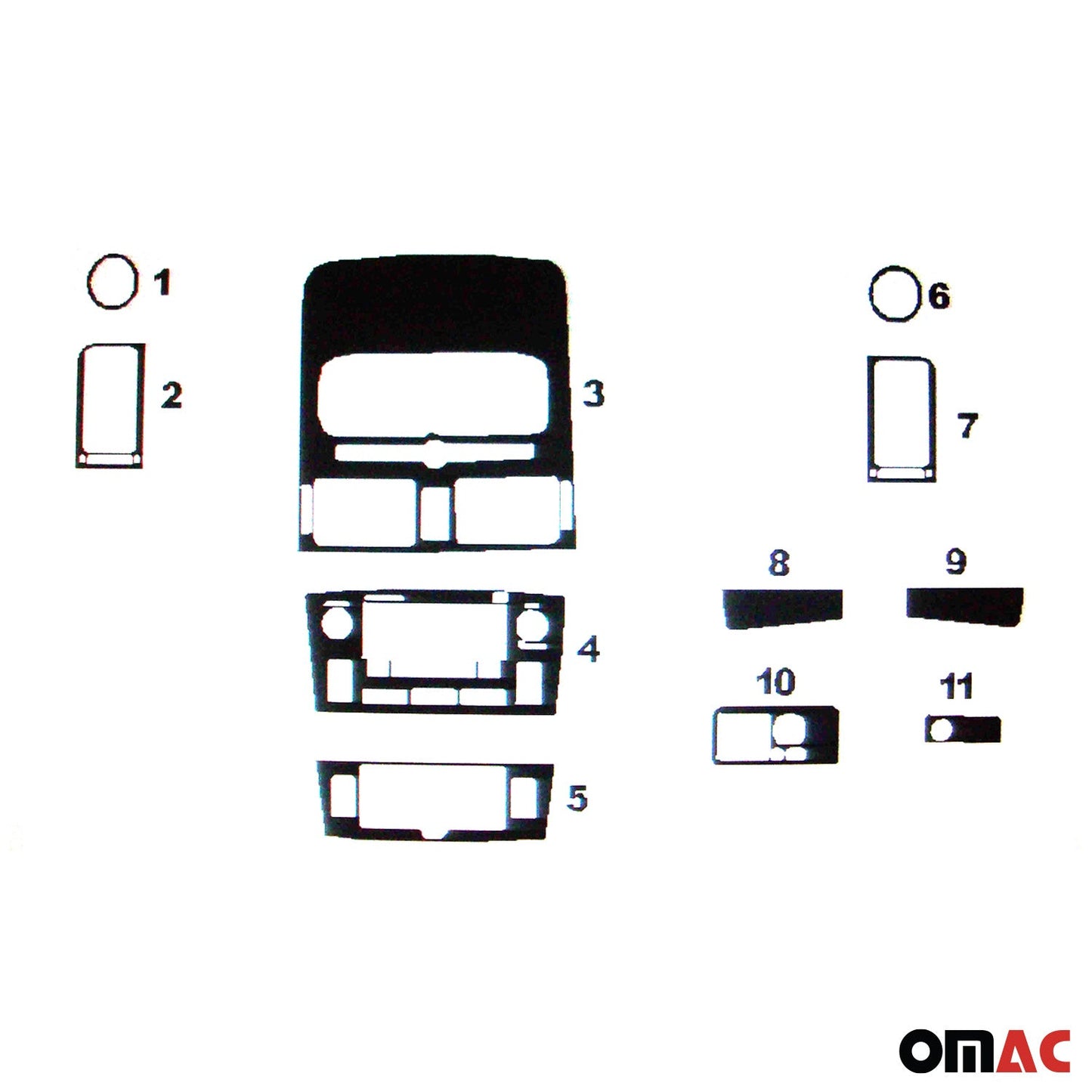 Innenraum Dekor Cockpit für Toyota Avensis 2003-2008 Wurzelholz Optik 11tlg OMAC DE
