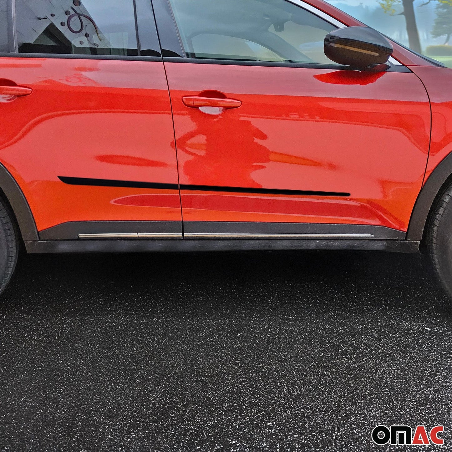 Seitentürleiste Türschutzleiste für Fiat 600e 2023-2025 Polypropylene Schwarz 4x OMAC DE