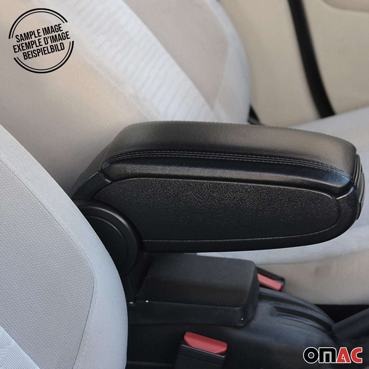 Mittelarmlehne Armlehne Mittelkonsole für Peugeot 208 2012-2019 PU-Leder Schwarz OMAC DE