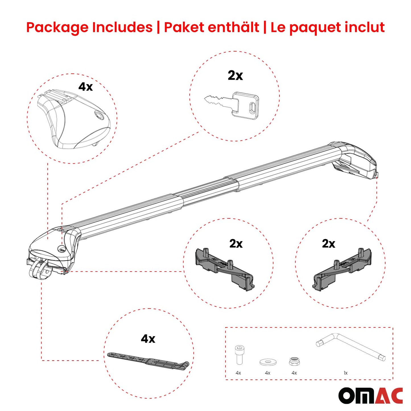Dachträger für Alfa Romeo 156 159 Kombi 2000-2013 5 tür 100kg Alu Silber 2x ABE OMAC DE