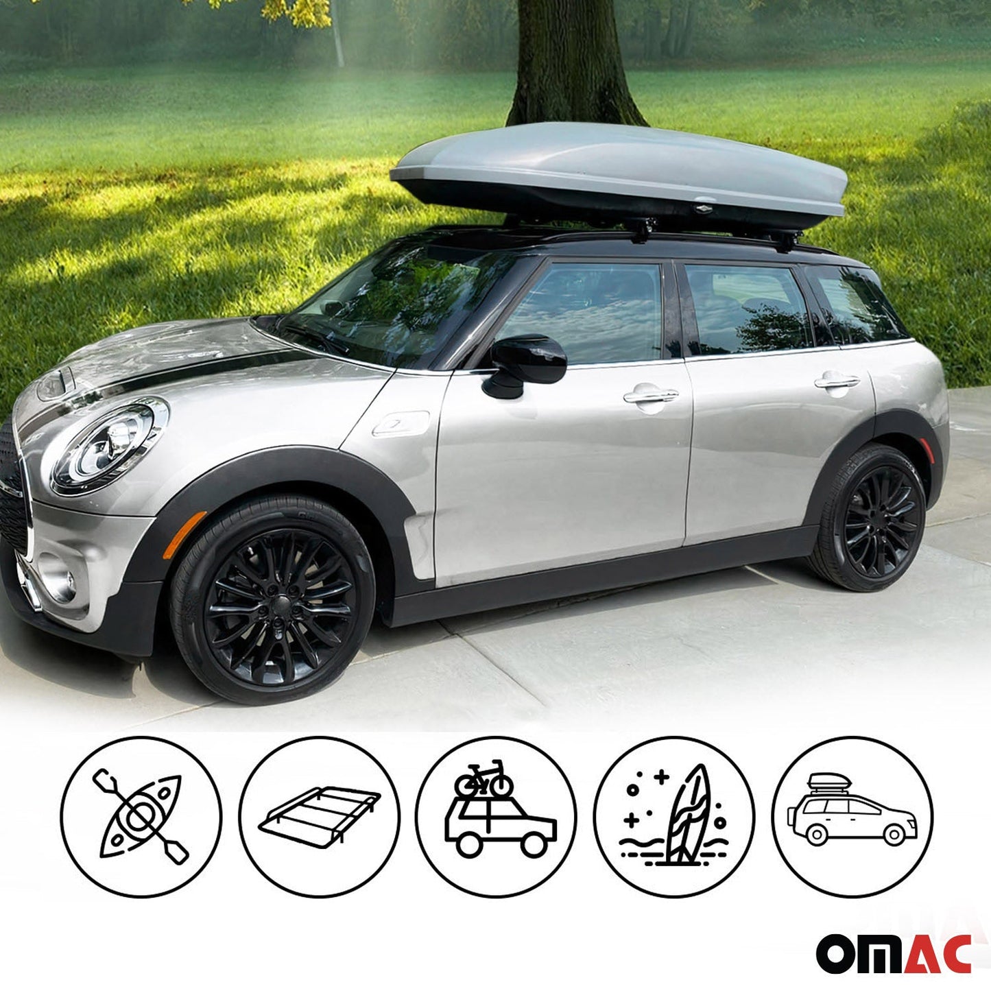 Dachträger Grundtäger für Audi Q3 mk1 2011-2018 100kg Aluminium Silber 2 tlg ABE OMAC DE