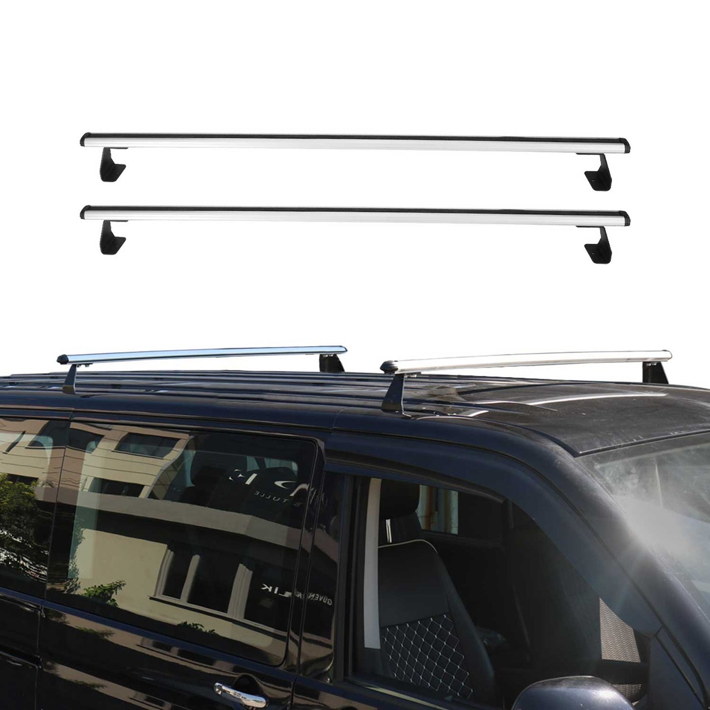 Dachträger Grundtäger für VW Transporter T7 2024-2025 75kg Alu Silber 2 tlg OMAC DE
