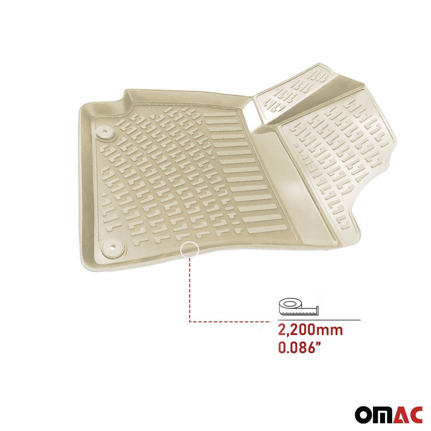 2001-2008 Skoda Superb Fußmatten Zuschneidbar TPE Beige 4 tlg