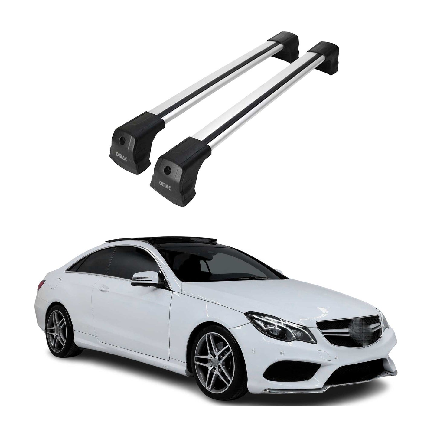 Dachträger Grundtäger für Mercedes E Klasse C207 Coupe 2009-2016 75kg Alu Silber OMAC DE