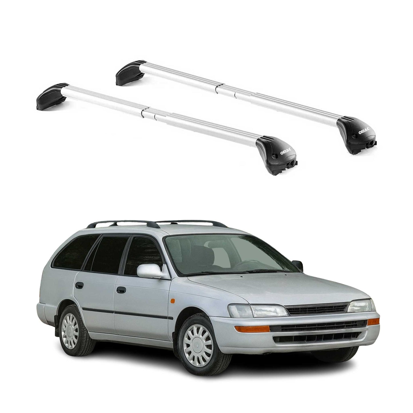 Dachträger für Toyota Corolla Kombi 1992-1997 5 tür 100kg Alu Silber 2x ABE OMAC DE