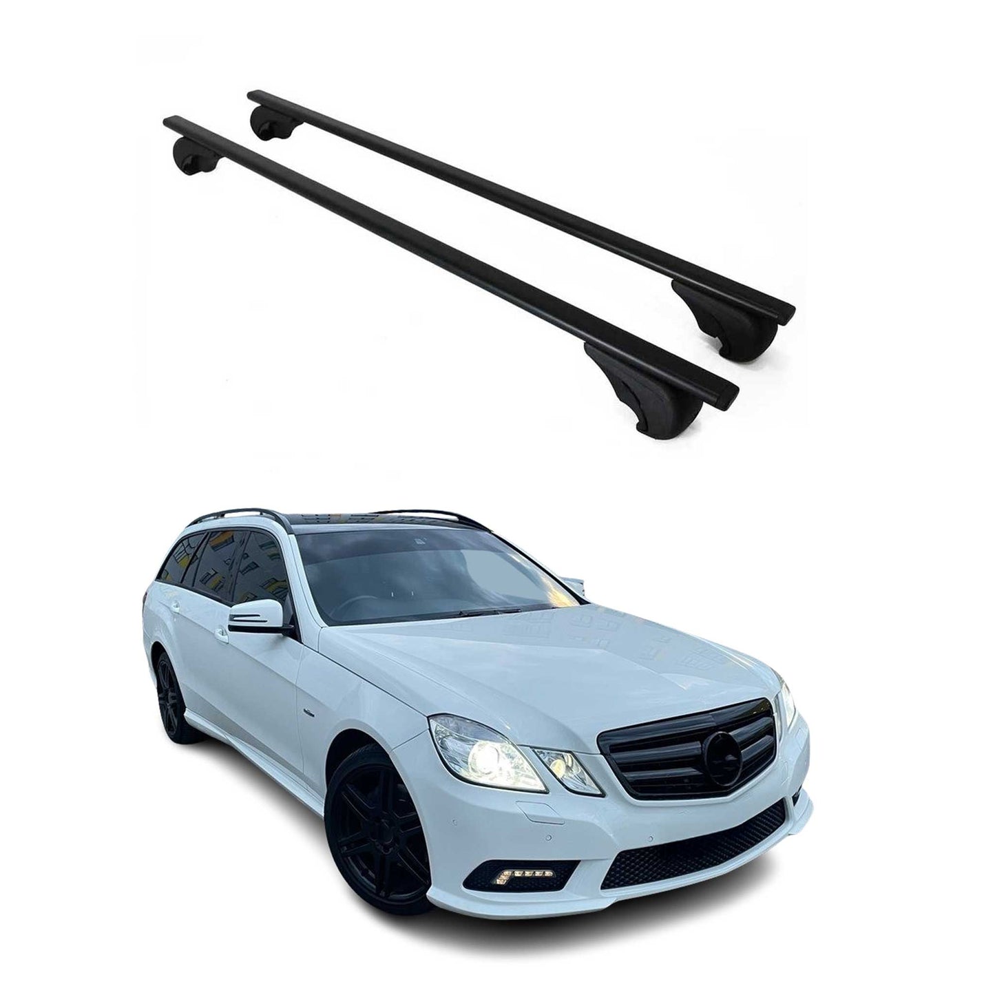 Dachträger für Mercedes E Klasse S212 T-Modell 2009-2016 75kg Metall Schwarz 2x OMAC DE