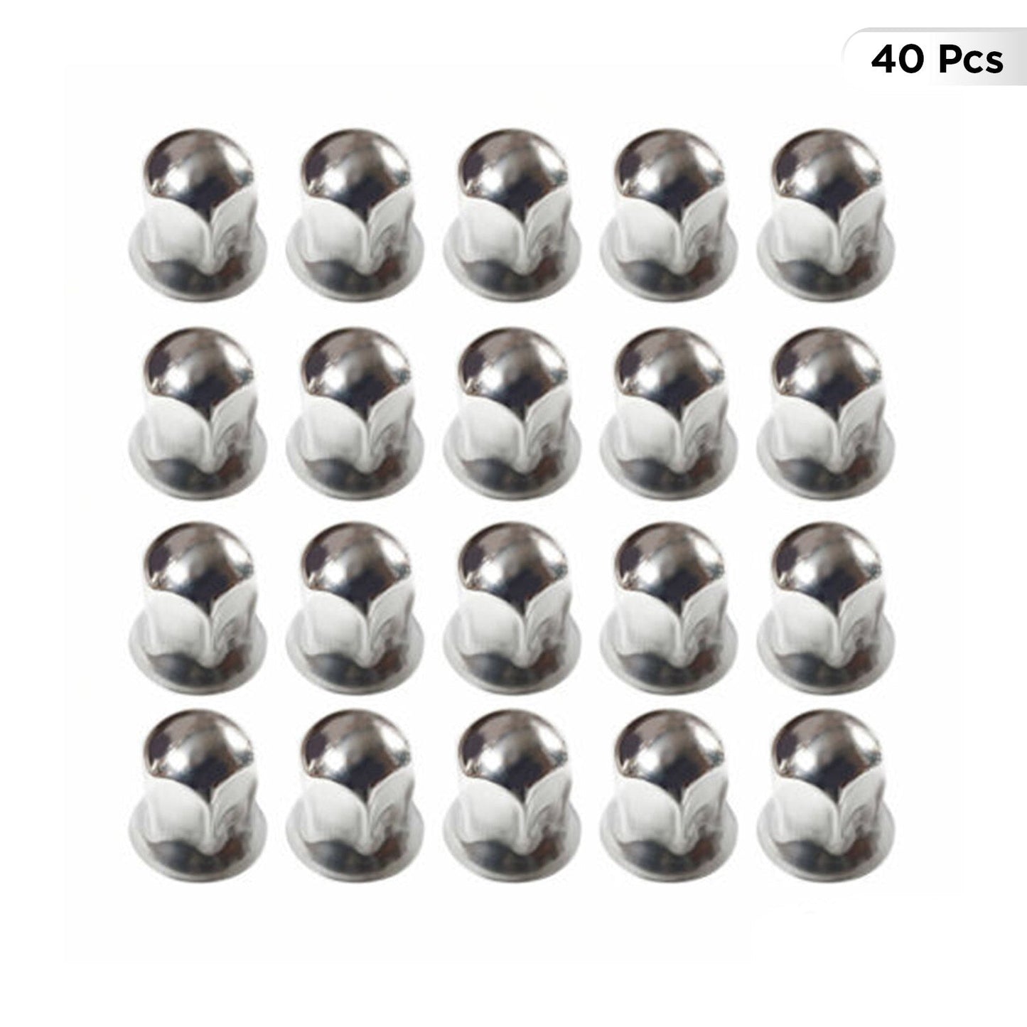 40x Glänzend Chrom Radmutterkappen Schutz Ø33mm für hohe Schrauben / LKW OMAC DE