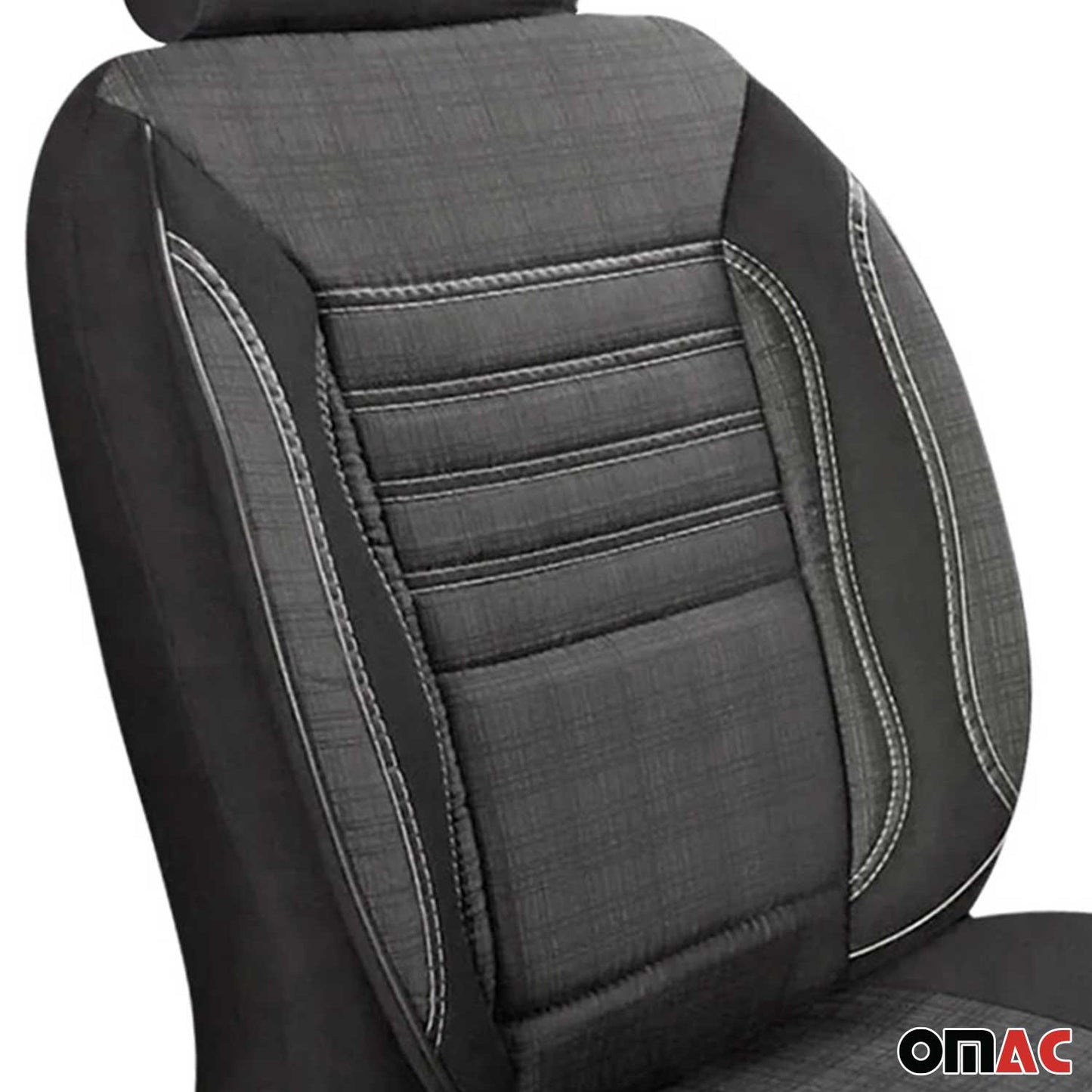 Schonbezüge Sitzbezüge für VW T6 T6.1 Transporter 2015-2025 Rauch Grau 1 Sitz OMAC DE