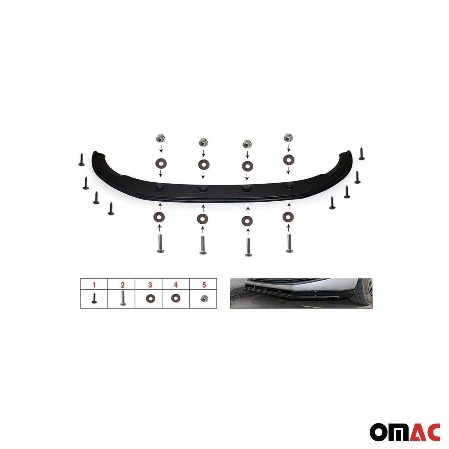 Frontspoiler Lippe Stoßstange Splitter für Honda Civic 2012-2015 ABS Schwarz OMAC DE