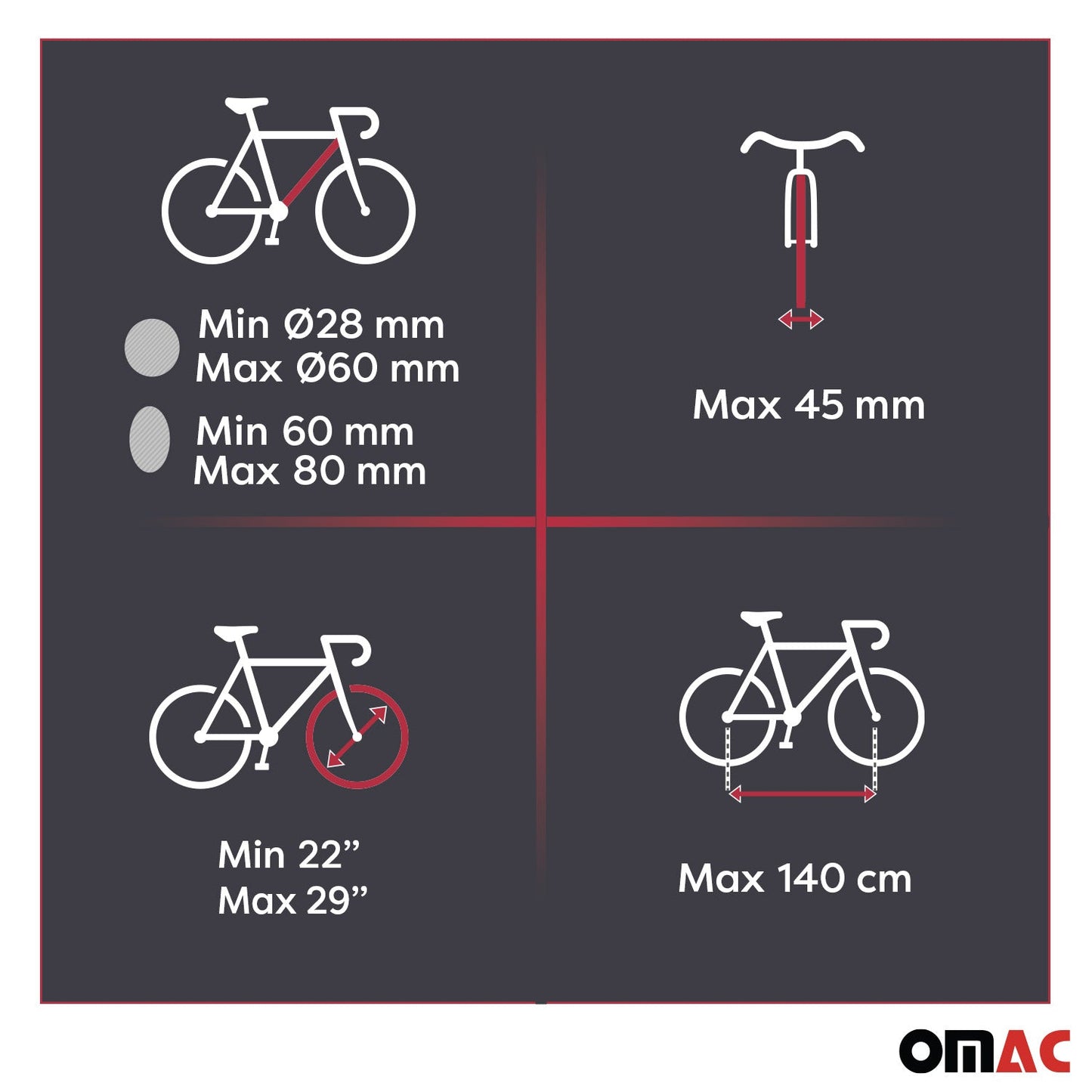 2x Menabo Fahrradträger Huggy bis 15kg ABE Stahl Dachfahrradträger OMAC DE