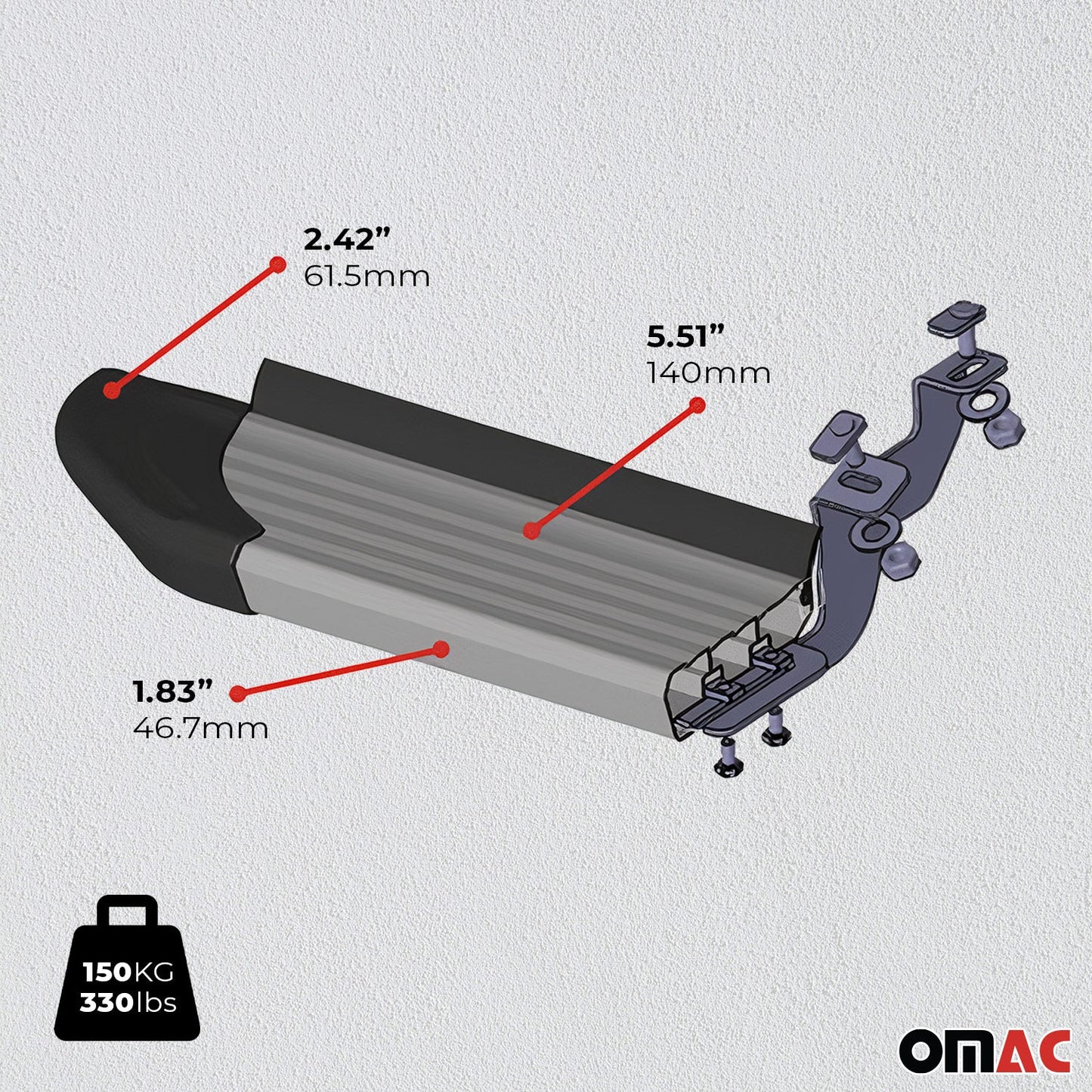 Trittbretter Seitenschweller für Citroen C4 X 2022-2025 Aluminium Silber 2 tlg OMAC DE
