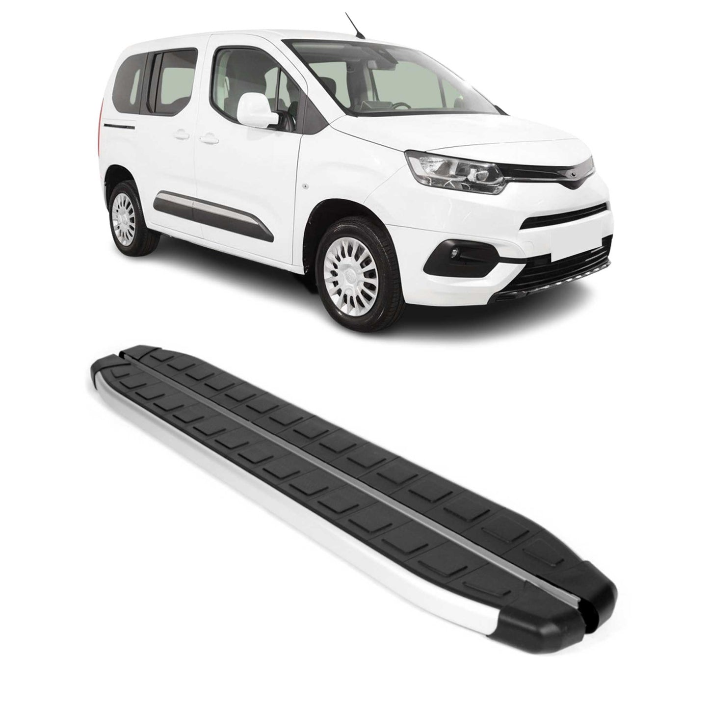 Seitenbretter Trittbretter für Toyota Proace City 2019-25 L1 Kurzer Alu Schwarz OMAC DE