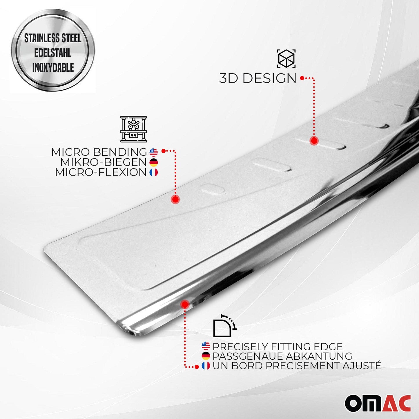 OMAC Ladekantenschutz Stoßstange für VW Amarok 2010-2025 Edelstahl Silber 1tlg OMAC DE