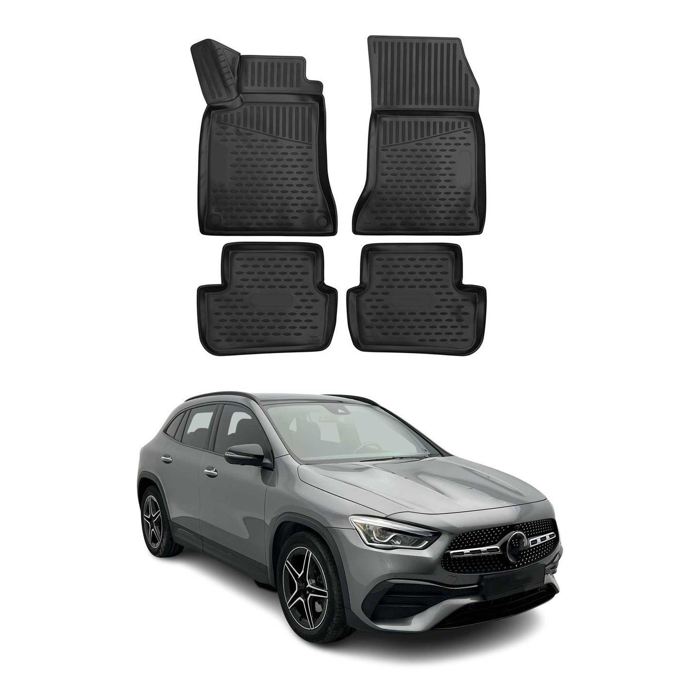 OMAC Fußmatten Gummimatten für Mercedes GLA H247 2020-2025 Automatten Schwarz 4x OMAC DE