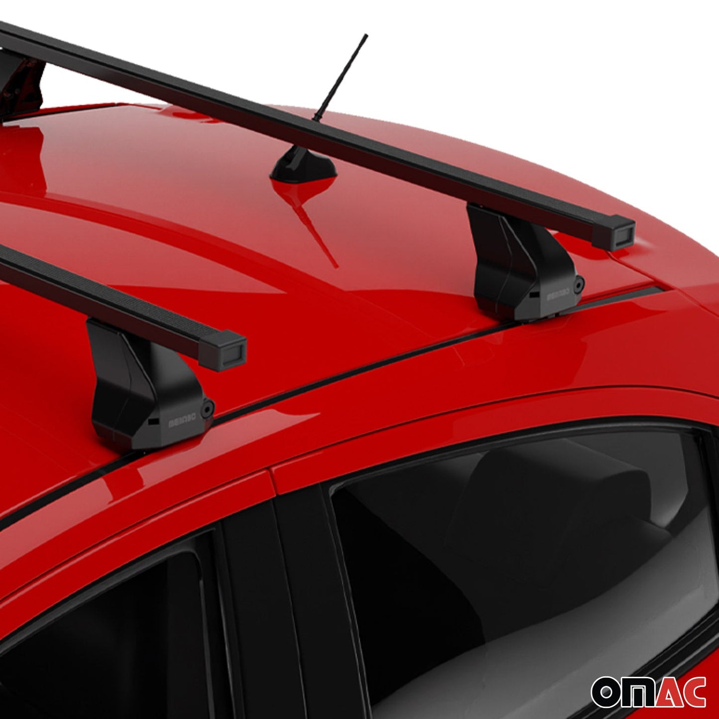 Menabo Dachträger Grundträger für Nissan Kubistar 2003-2009 Stahl Schwarz 2tlg OMAC DE