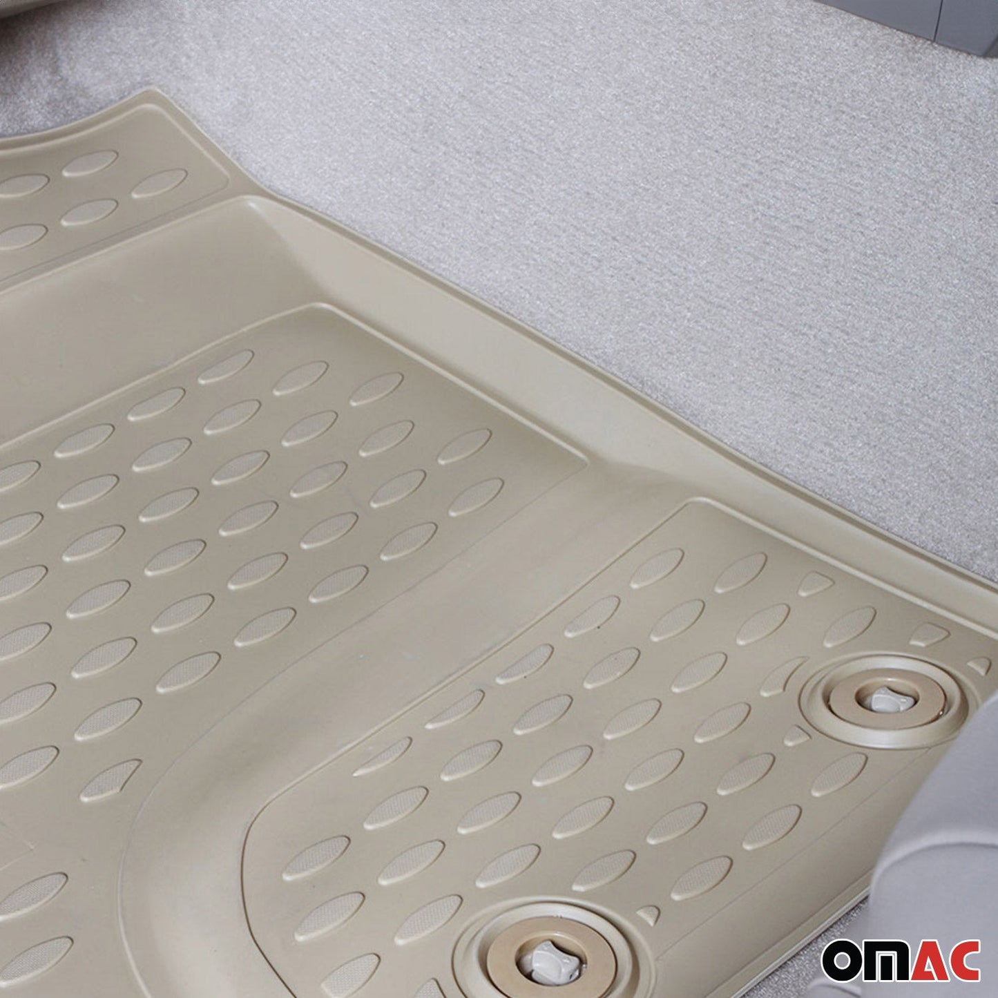 OMAC Gummimatten Fußmatten für BMW 7er F02 Long 2008-2015 Automatten Beige 4tlg OMAC DE