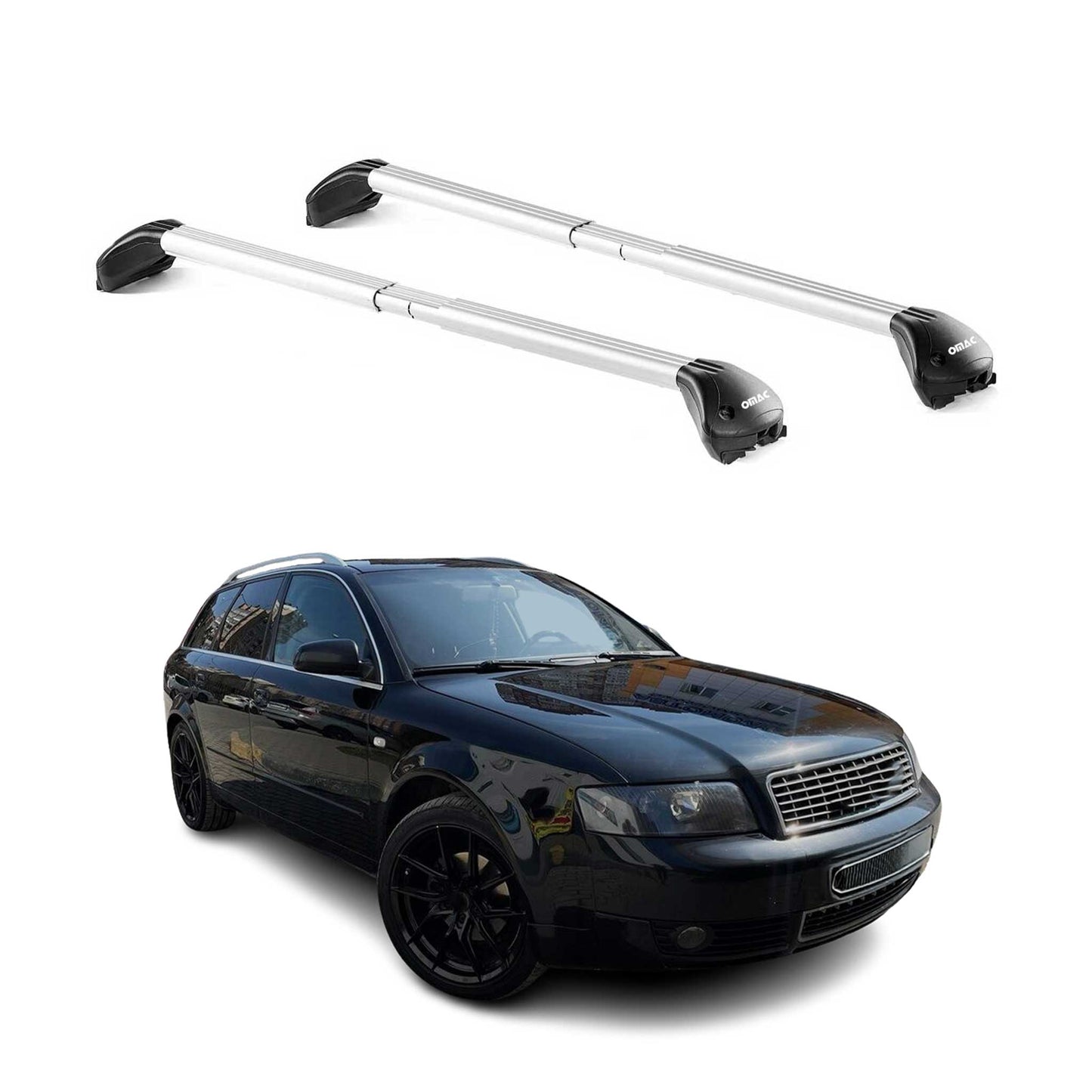 Dachträger für Audi A4 B5 B6 B7 Avant 1995-2008 5 tür 100kg Alu Silber 2x ABE OMAC DE