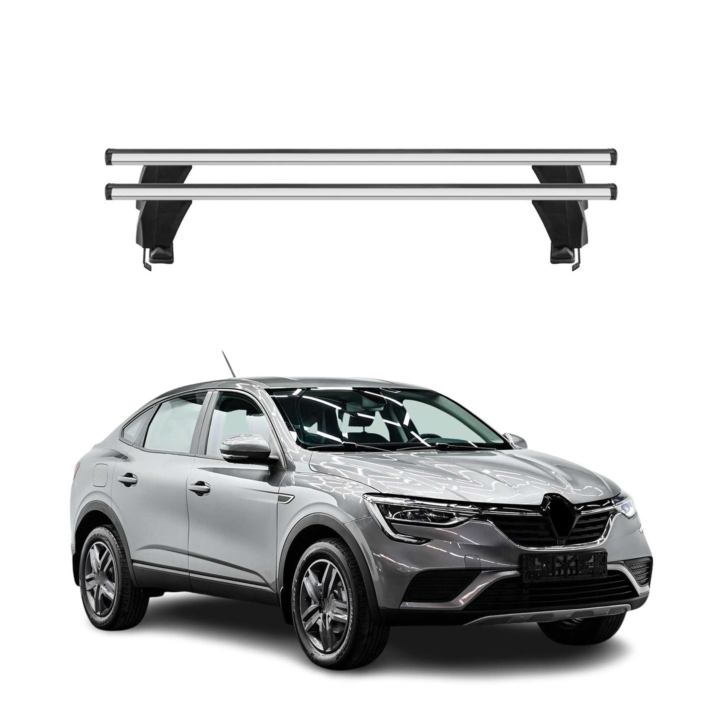 Menabo Dachträger Grundträger für Renault Arkana 2020-2025 Alu Grau 2tlg OMAC DE
