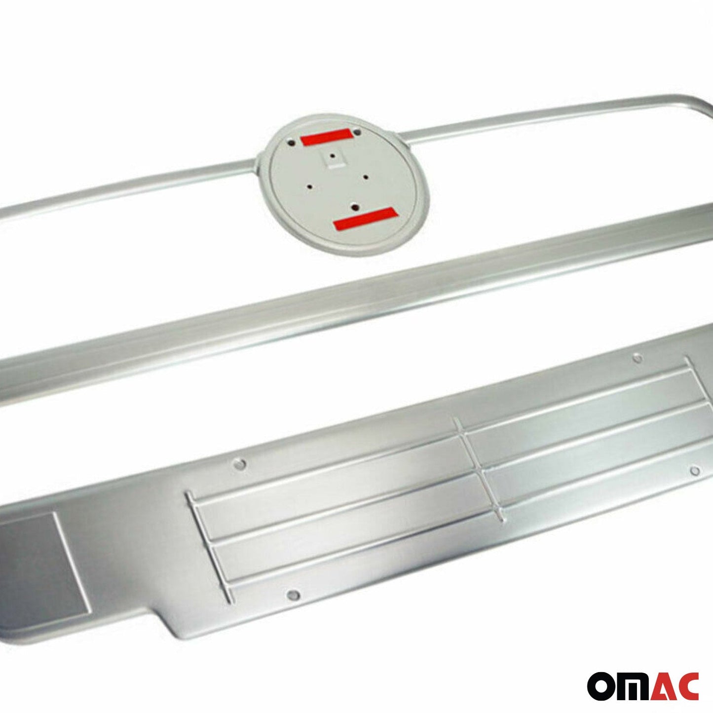Kühlergrill Leisten Grillleisten für Fiat Doblo 2010-2015 Edelstahl Silber 2tlg OMAC DE