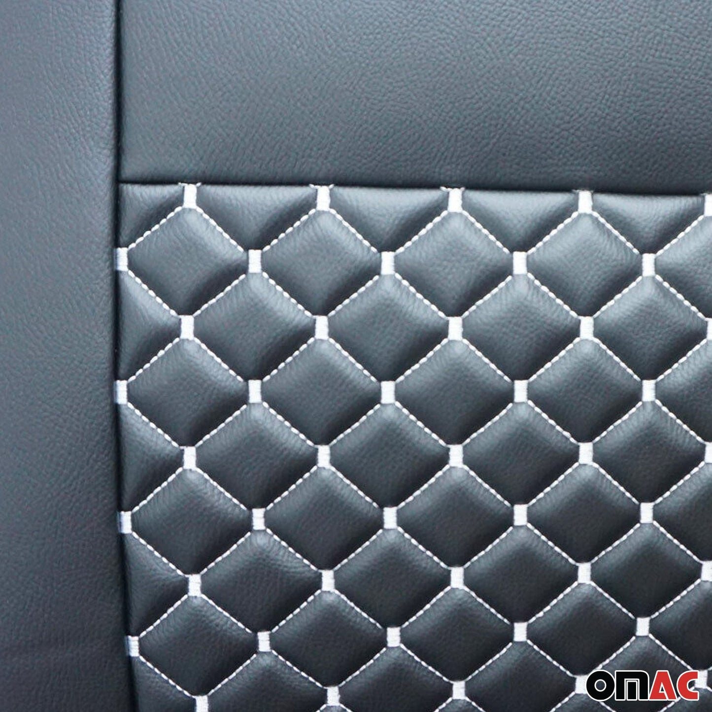 Sitzbezüge Schonbezüge für Fiat Ducato 2006-2024 Kunstleder Schwarz Weiß 2+1 OMAC DE